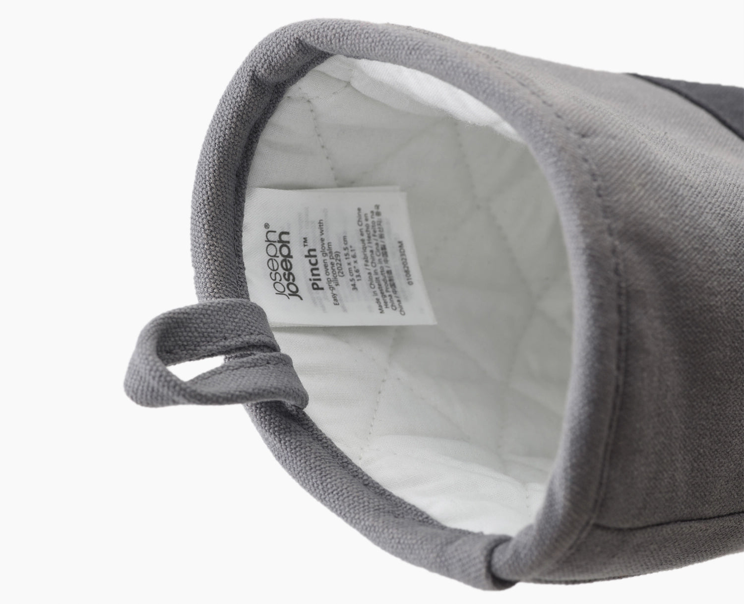 Eleganter, einzelner Ofenhandschuh in Anthrazit von Joseph Joseph, aus hochwertiger Baumwolle für sicheren Halt und Schutz beim Kochen.