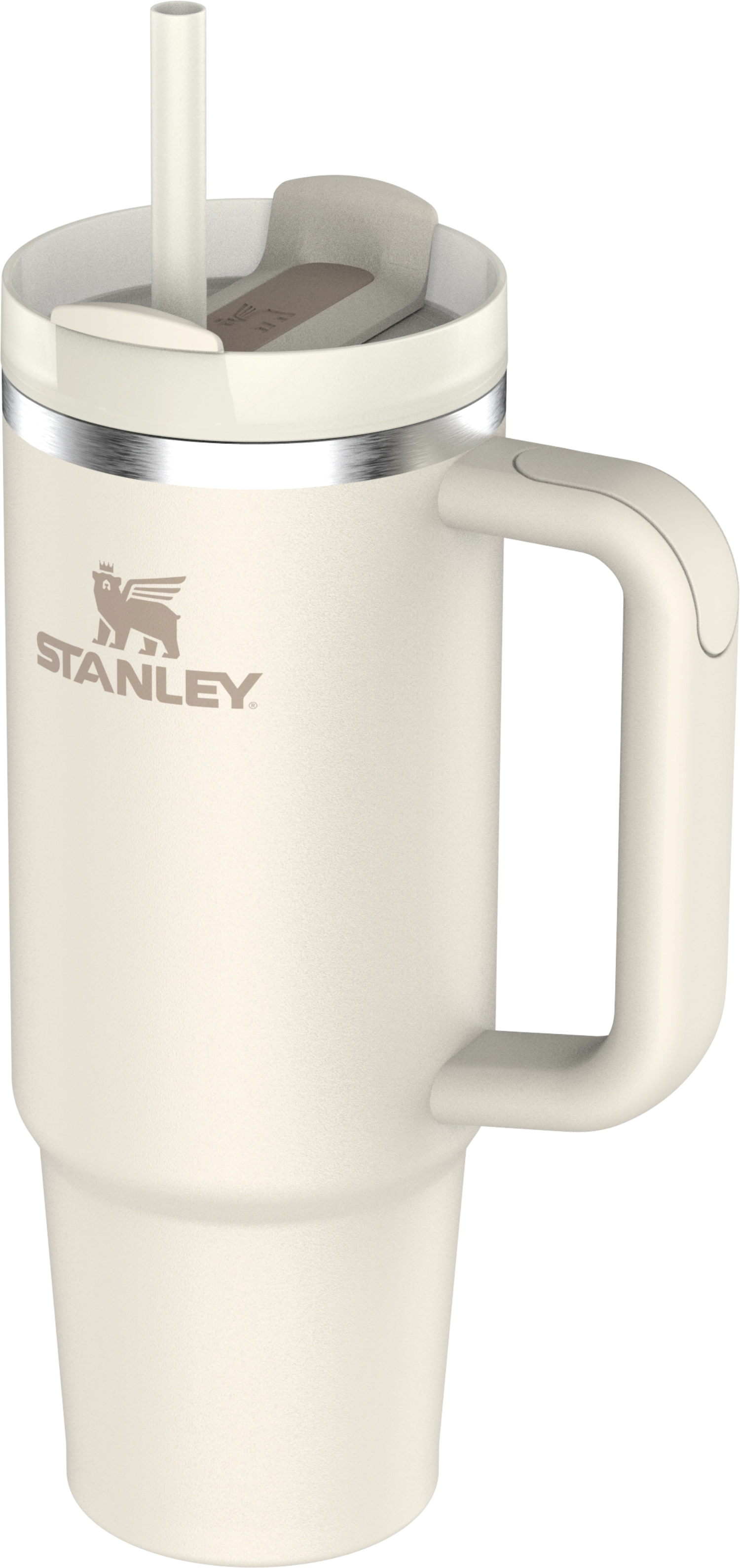 Stylische Stanley Trinkflasche Quencher FlowState 1.18l in sanftem Beige, ideal für unterwegs und im Alltag.