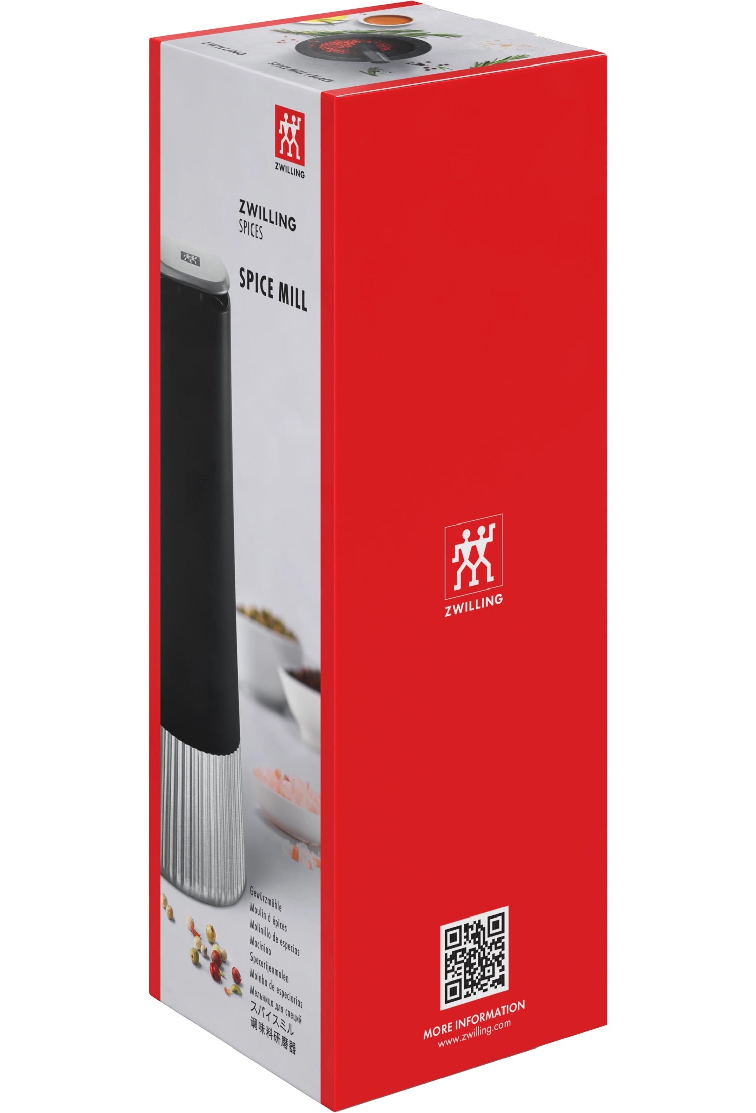Elegante 19 cm Gewürzmühle in Schwarz von Zwilling, perfekt für aromatisches Mahlen von Gewürzen und ein Must-Have für jede moderne Küche.