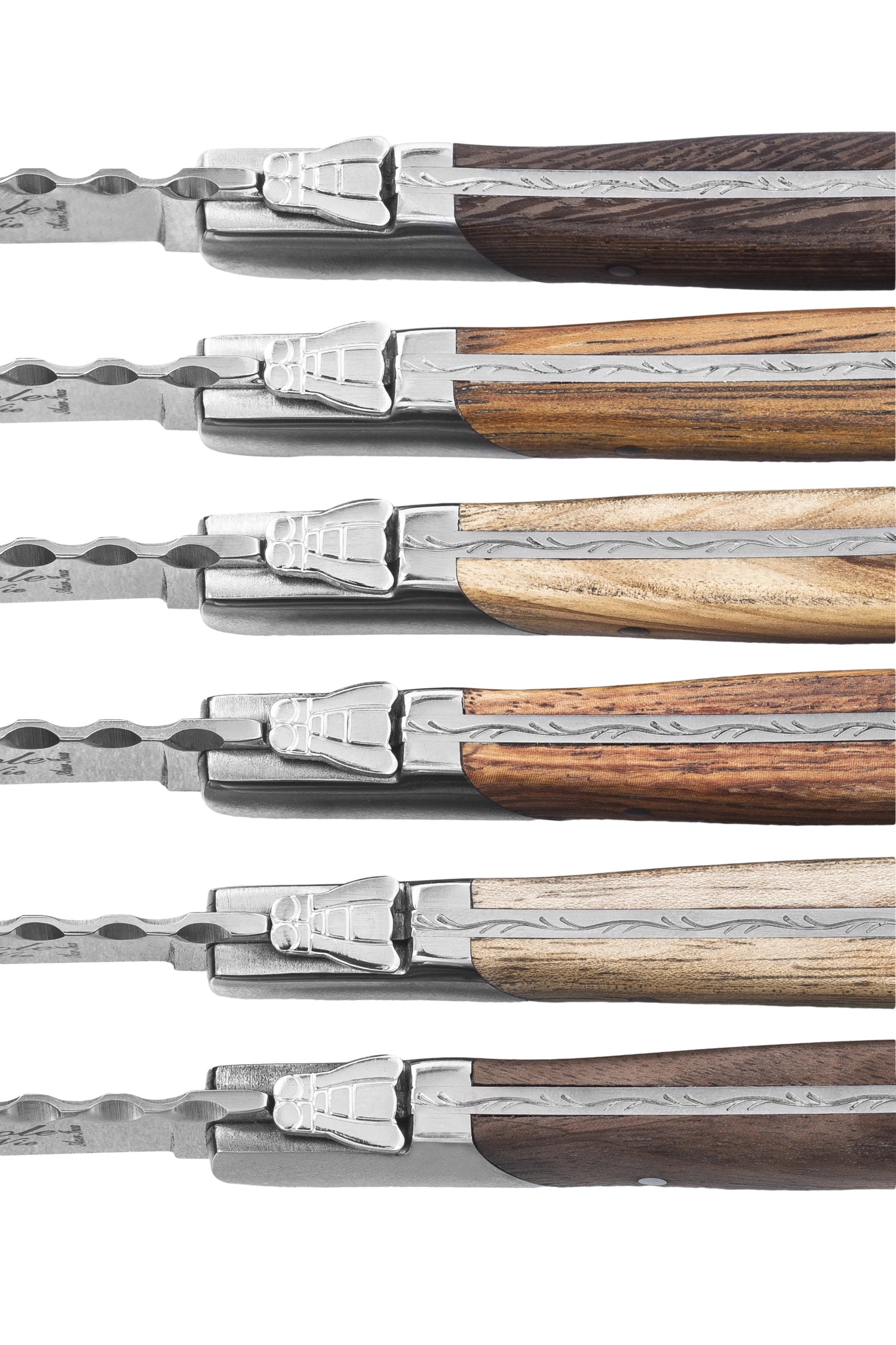 Elegantes Steakmesser aus der Laguiole Luxury Line, erhältlich in verschiedenen edlen Holzarten, ideal für feine Tischkultur.