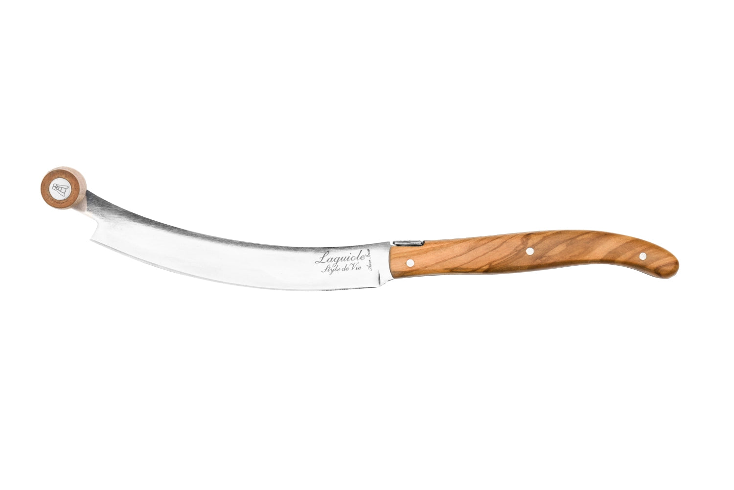 Hochwertiges Käsemesserset aus feinstem Olivenholz von Laguiole Style de Vie, ideal für Käseliebhaber und exquisite Anlässe.