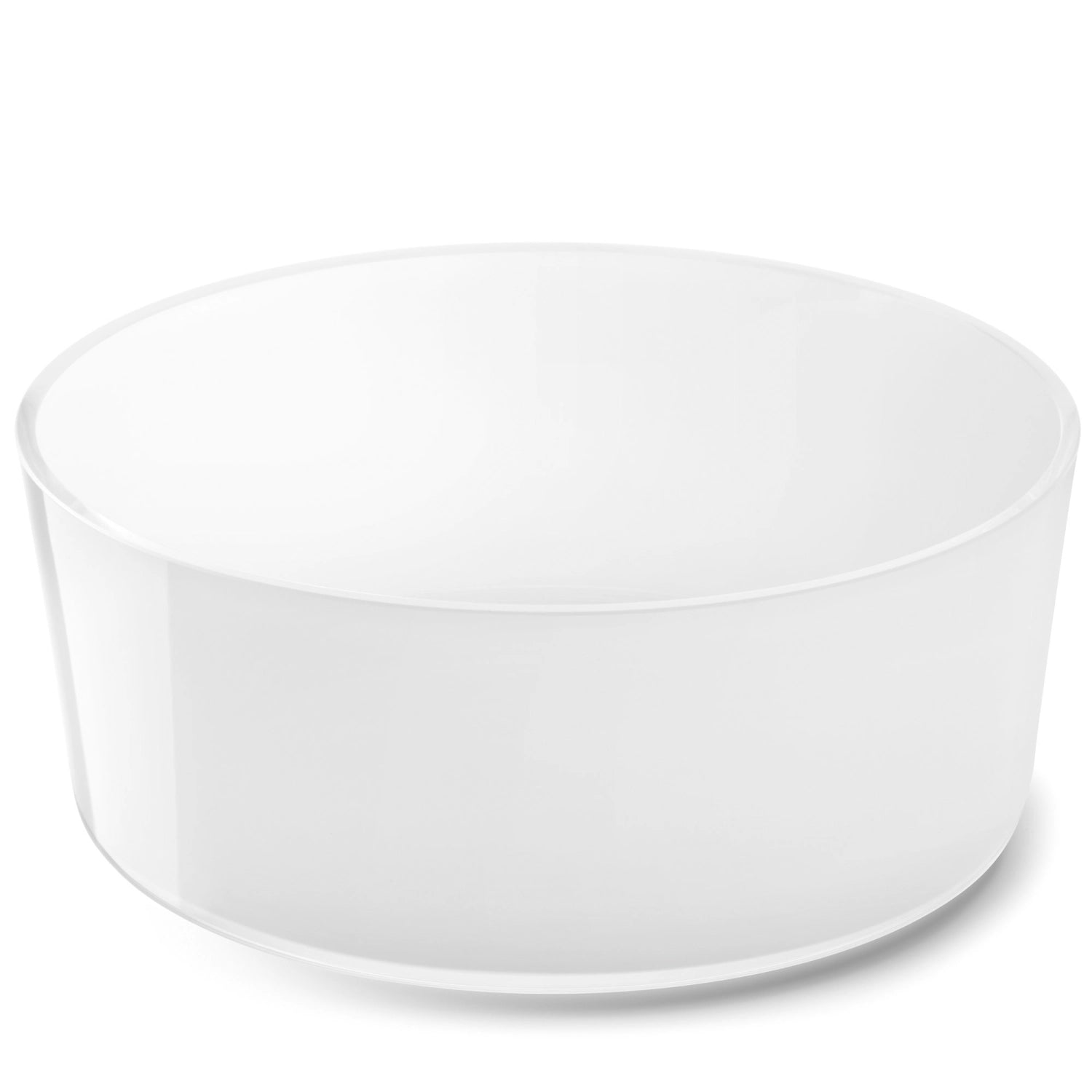 Elegante, runde Schale aus hochwertigem weißem Glas von LSA, perfekt für Tischdekoration und vielseitige Serviermöglichkeiten.