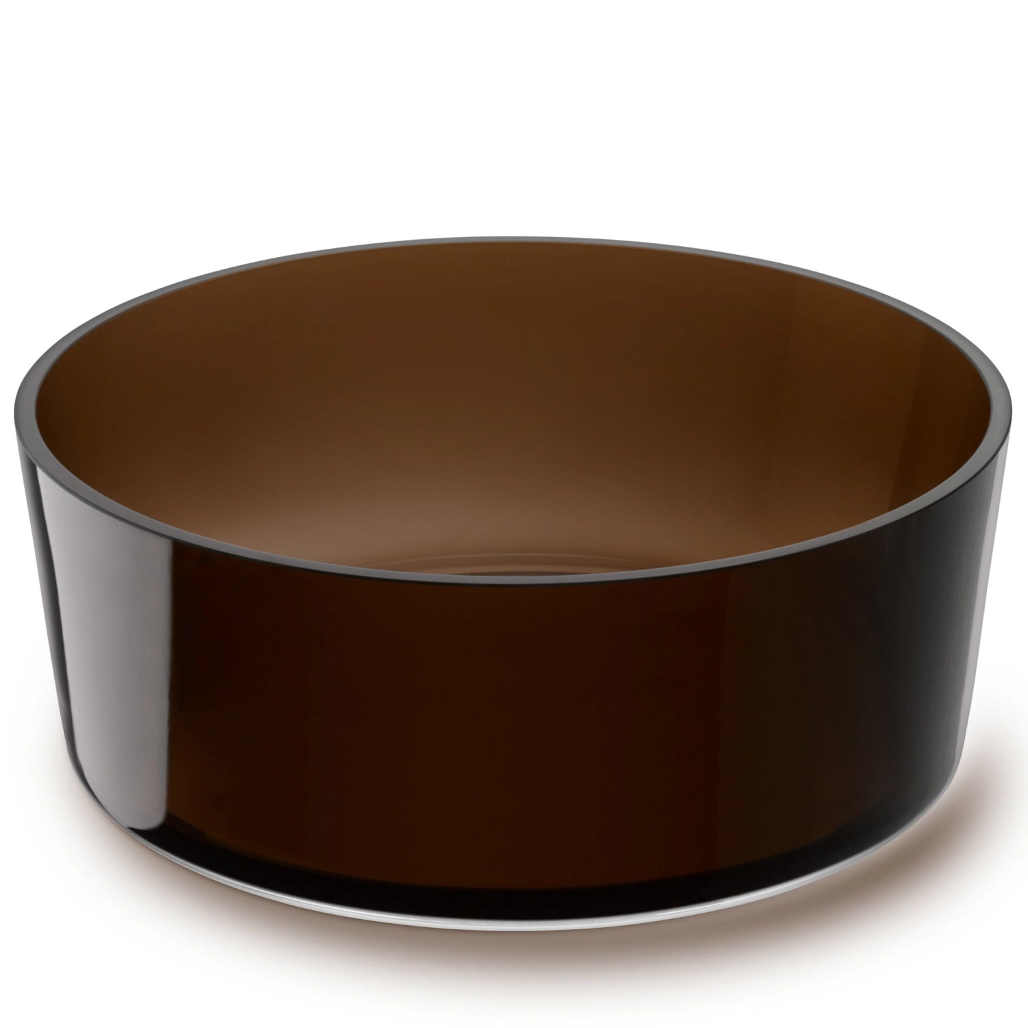 Stilvolle Schale aus Glas in Mocha-Farbe, 30 cm Durchmesser und 10 cm Höhe, perfekt für dekorative Arrangements und moderne Tischgestaltung.