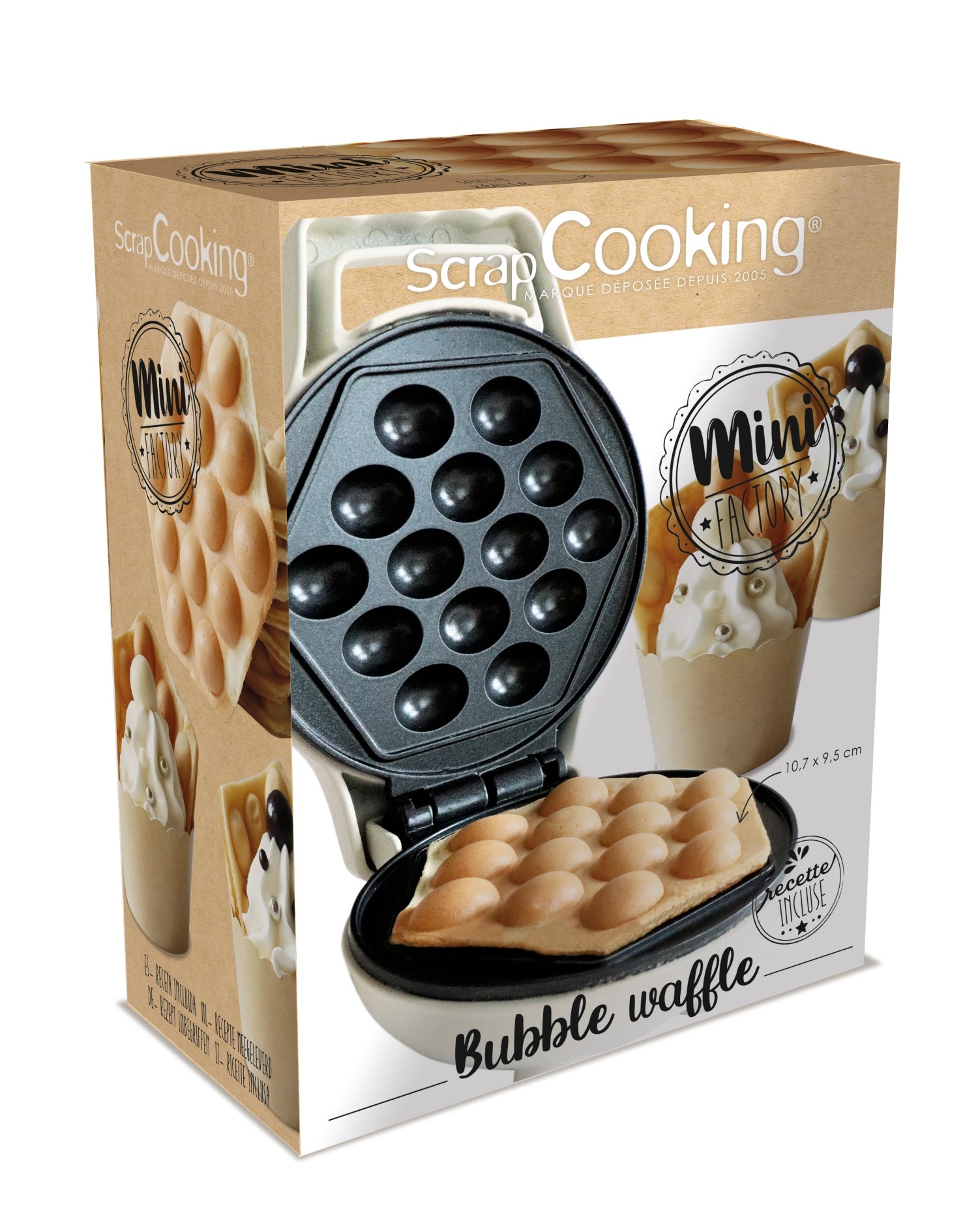 Kompaktes Waffeleisen in elegantem Weiß, ideal für die Herstellung von leckeren Mini Bubble-Waffeln – ein Genuss für jede Gelegenheit.