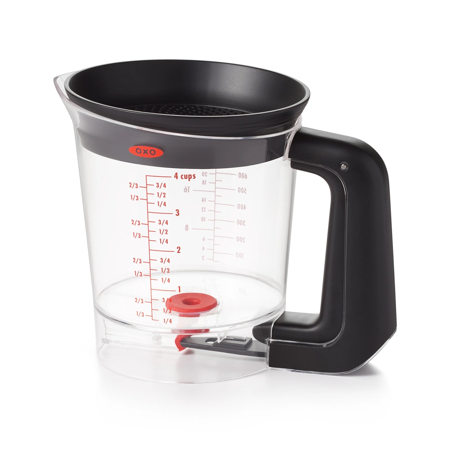 Effizienter OXO Good Grips Fetttrenner 1L, perfekt zum Trennen von Fett und Brühe für gesunde Gerichte und einfache Zubereitung.