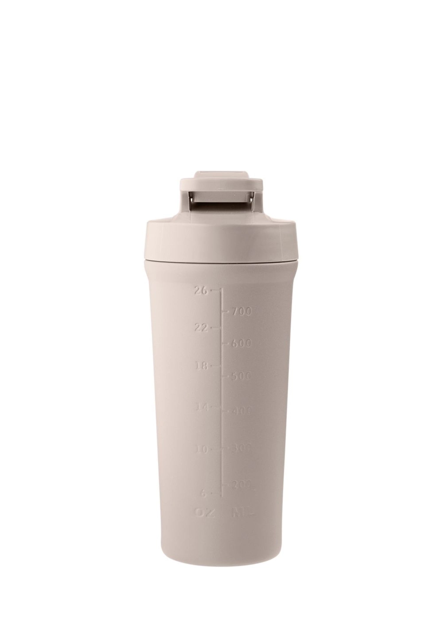 Moderne 750ml Shaker Bottle in sanftem Cremebeige von AYA&IDA, perfekt für Sport und Alltag. Praktisch und ästhetisch für jeden Fitnessliebhaber.
