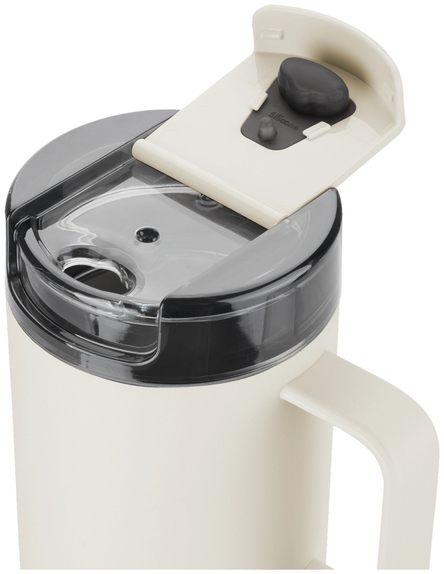 Stylischer Thermobecher in sanftem Creme, 380ml, perfekt für unterwegs, hält Getränke lange warm oder kühl, von der Marke Zwilling.