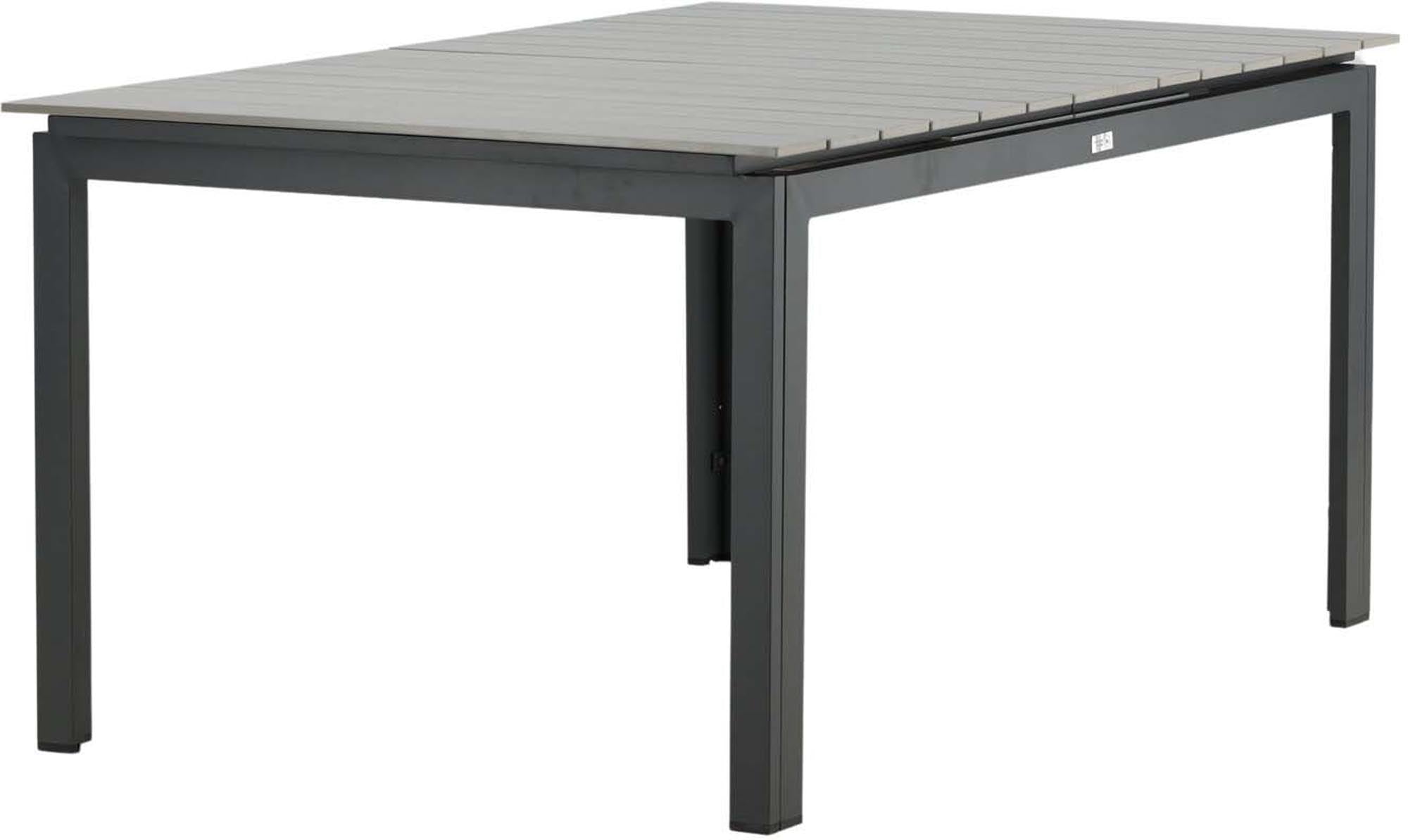 Moderner, ausziehbarer Gartentisch von Venture Home, ideal für Outdoor-Events, lässt sich flexibel von 100 auf 150 cm anpassen.