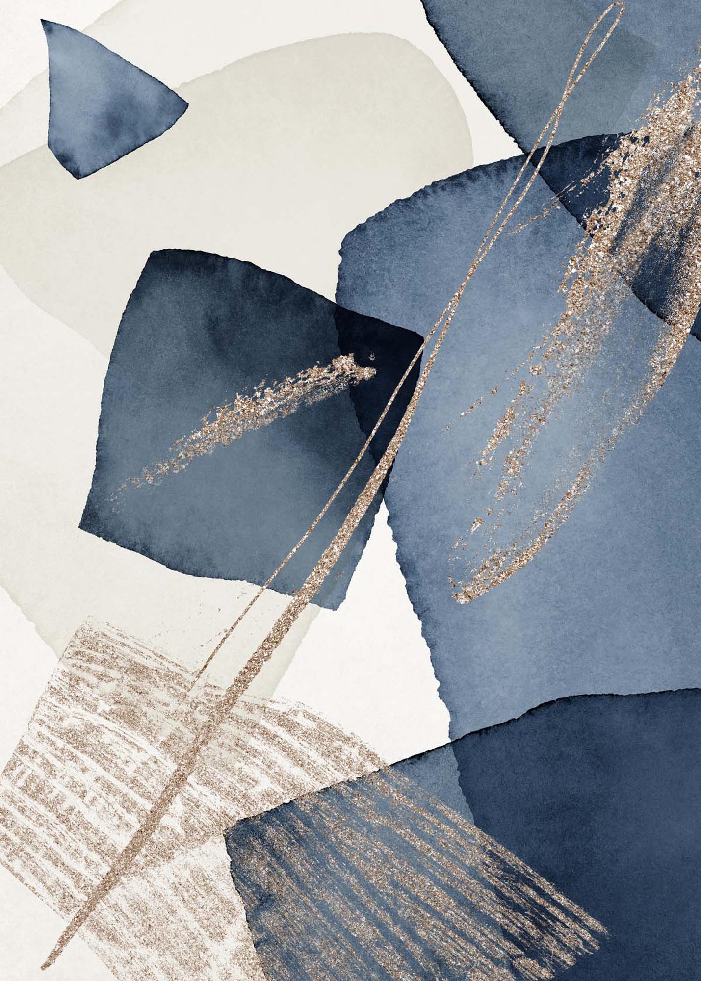Venture Home: Modernes Blue Swirl Poster für zeitlose Raumgestaltung.