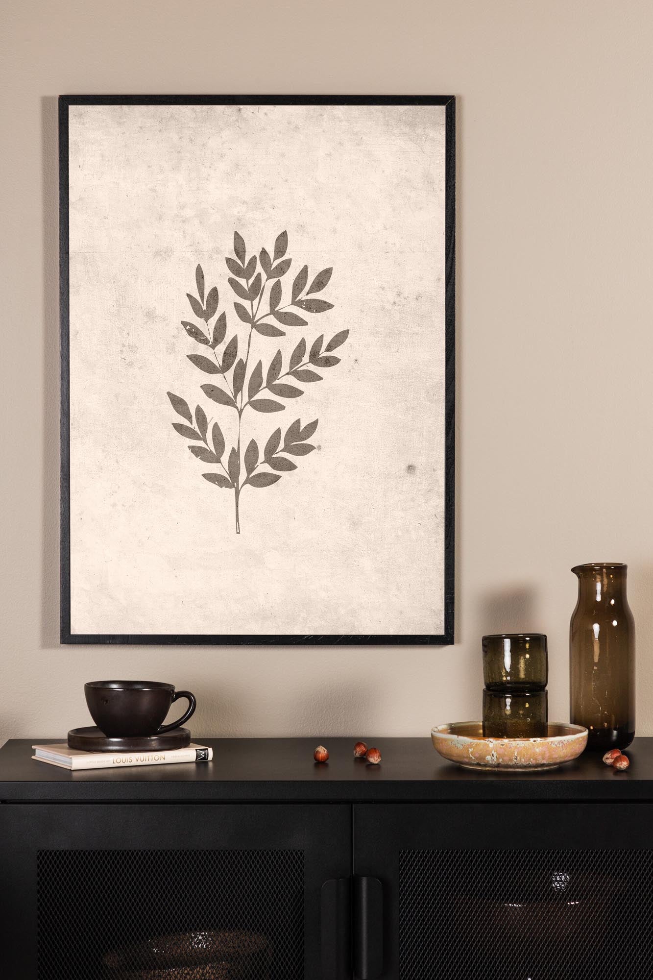 Stilvolles Spring Leaf Poster von Venture Home: Erdfarben und elegantes Blattmuster für eine harmonische Wohnatmosphäre.