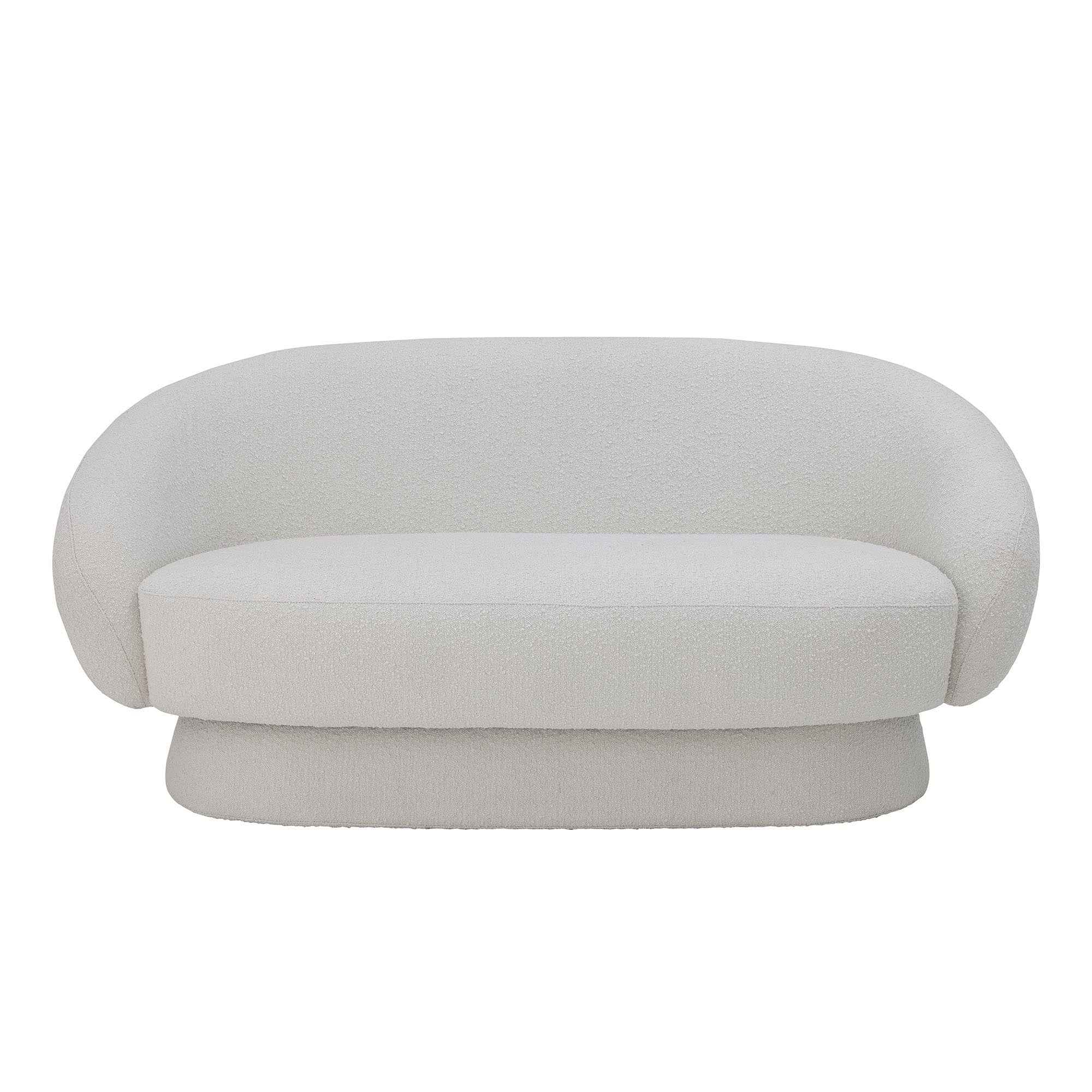 Elegantes 2er Sofa in Weiss, aus weichem Polyester, bietet hohen Sitzkomfort und passt perfekt in moderne Räume.