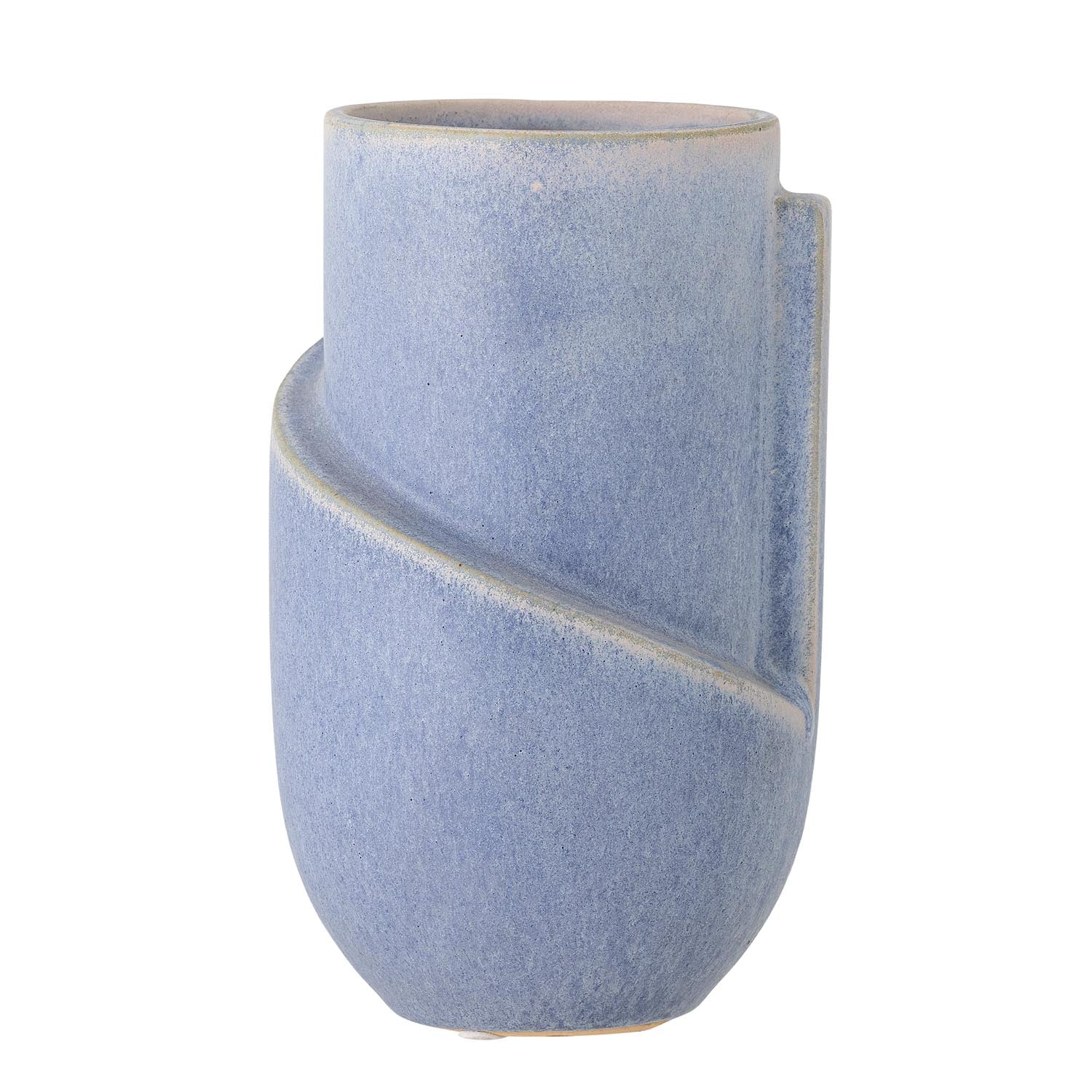 Die Norbert Vase von Bloomingville aus blauem Steingut überzeugt mit ihrem eleganten Design und ist ein Highlight für jede Einrichtung.