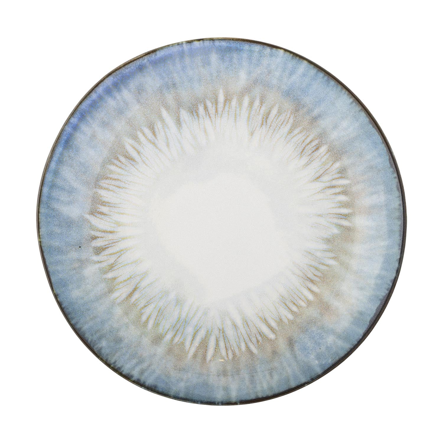 Eleganter Calen Teller in sanftem Blau aus hochwertigem Steingut von Bloomingville, ideal für kreative Servierideen und festliche Anlässe.