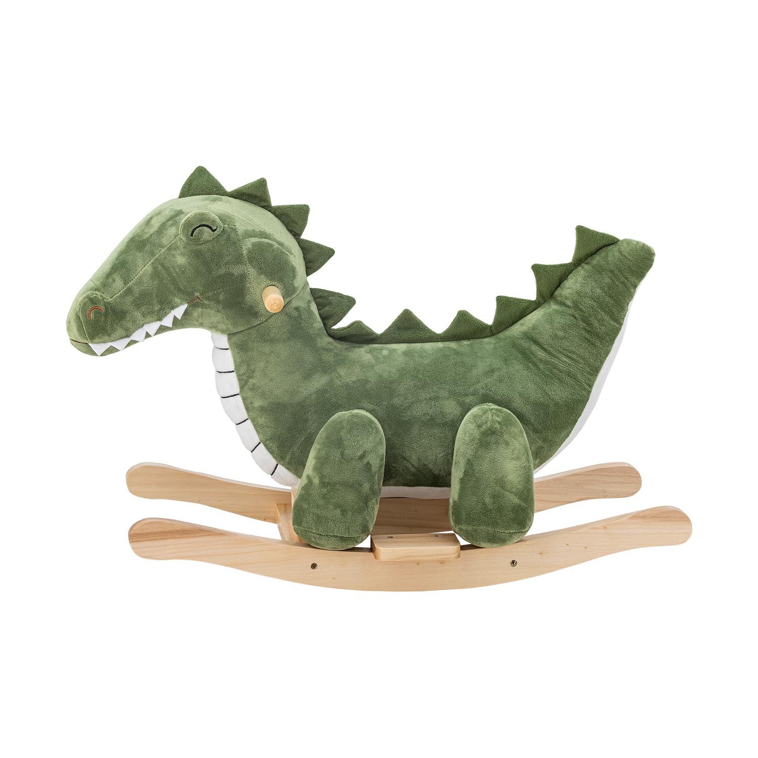 Das Arnie Schaukelkrokodil von Bloomingville Mini in Grün aus Polyester sorgt für Spass und Sicherheit beim Spielen für Kinder.