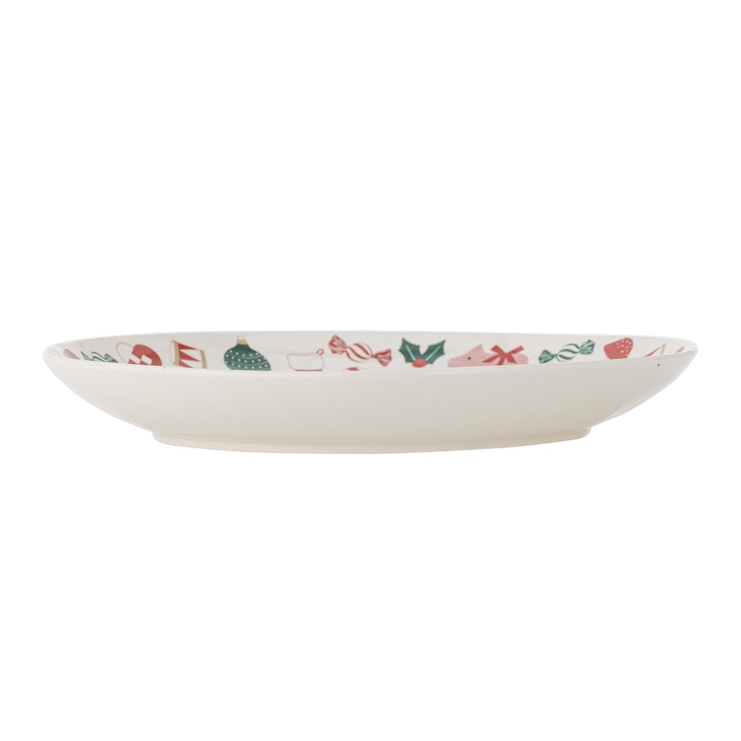 Elegante Yule Servierplatte aus hochwertigem Steingut von Bloomingville, perfekt für ansprechendes Servieren und dekorative Anlässe.
