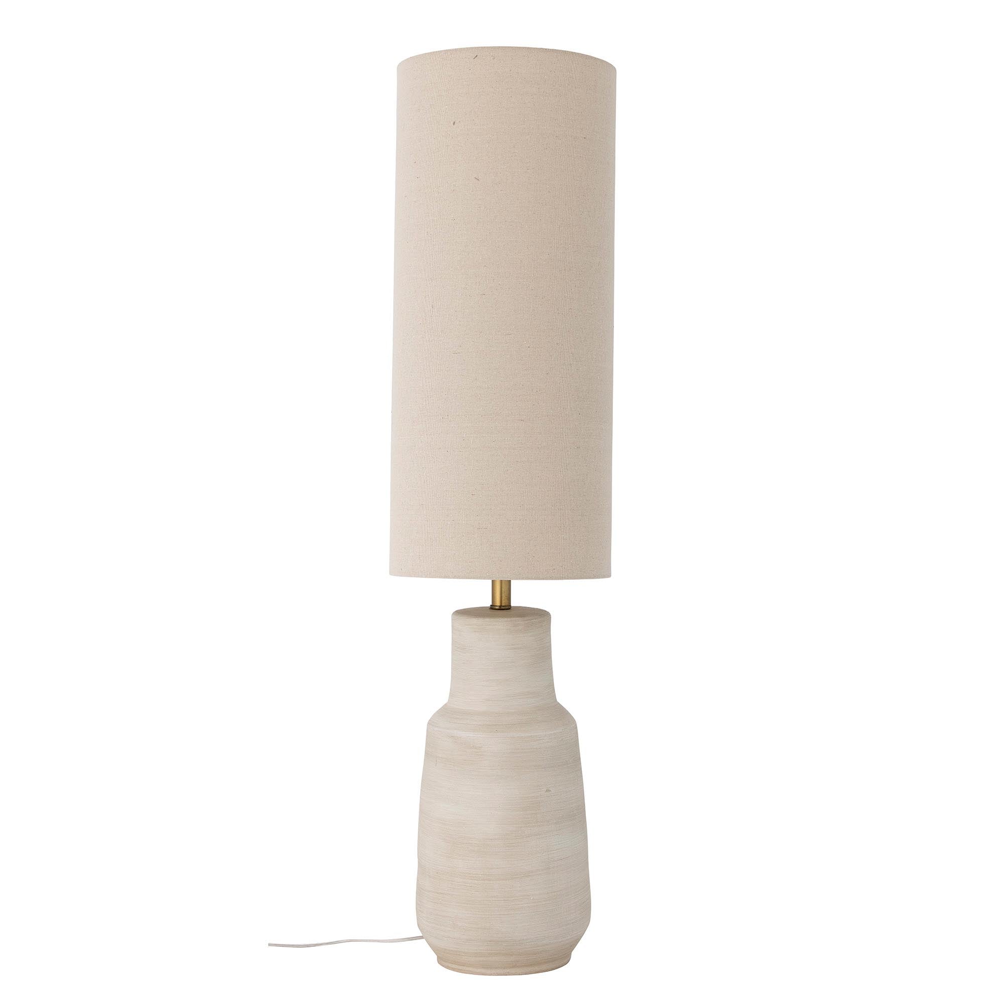 Elegante Linetta Stehlampe aus Steingut, weiss, mit sanftem Licht und modernem Design. Perfekt für stilvolle Wohnräume.