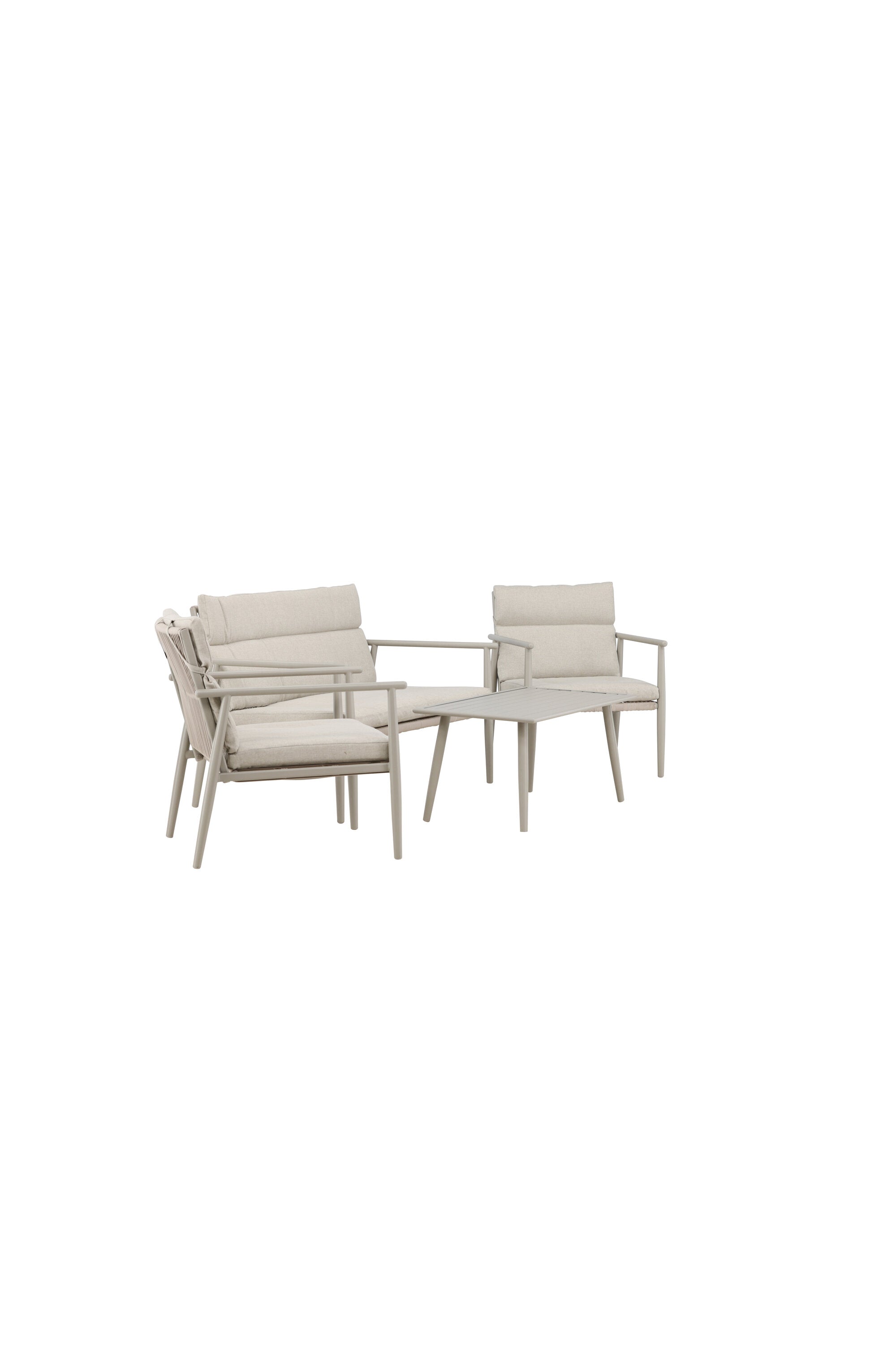 Elegantes Mazzaro Sofa Set von Venture Home, bestehend aus Sofa und Sessel, in einem modernen Wohnzimmer mit grauem Stoffbezug.