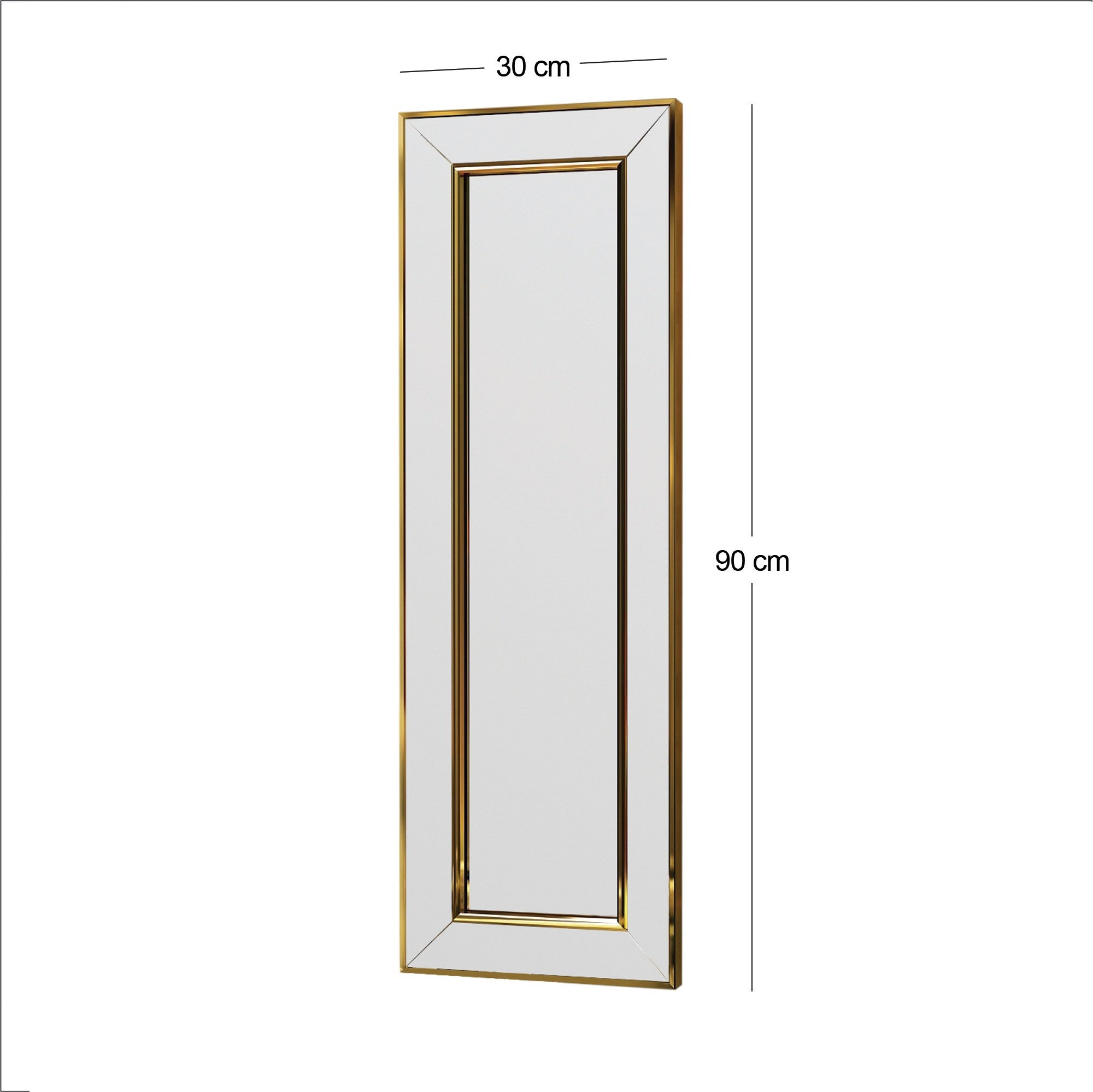 Eleganter Carlos Wandspiegel von Hanah Home mit goldener Umrandung, ideal für stilvolle Akzente in jedem Raum.