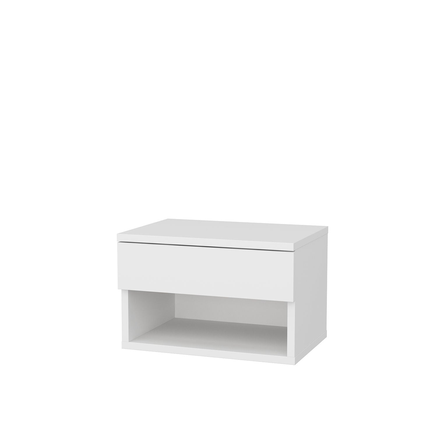 Gestalten Sie Ihr Schlafzimmer mit dem stilvollen Jamot Nachttisch in Weiß von Hanah Home. Perfekt für skandinavische Designs, bietet er Eleganz und Funktionalität.
