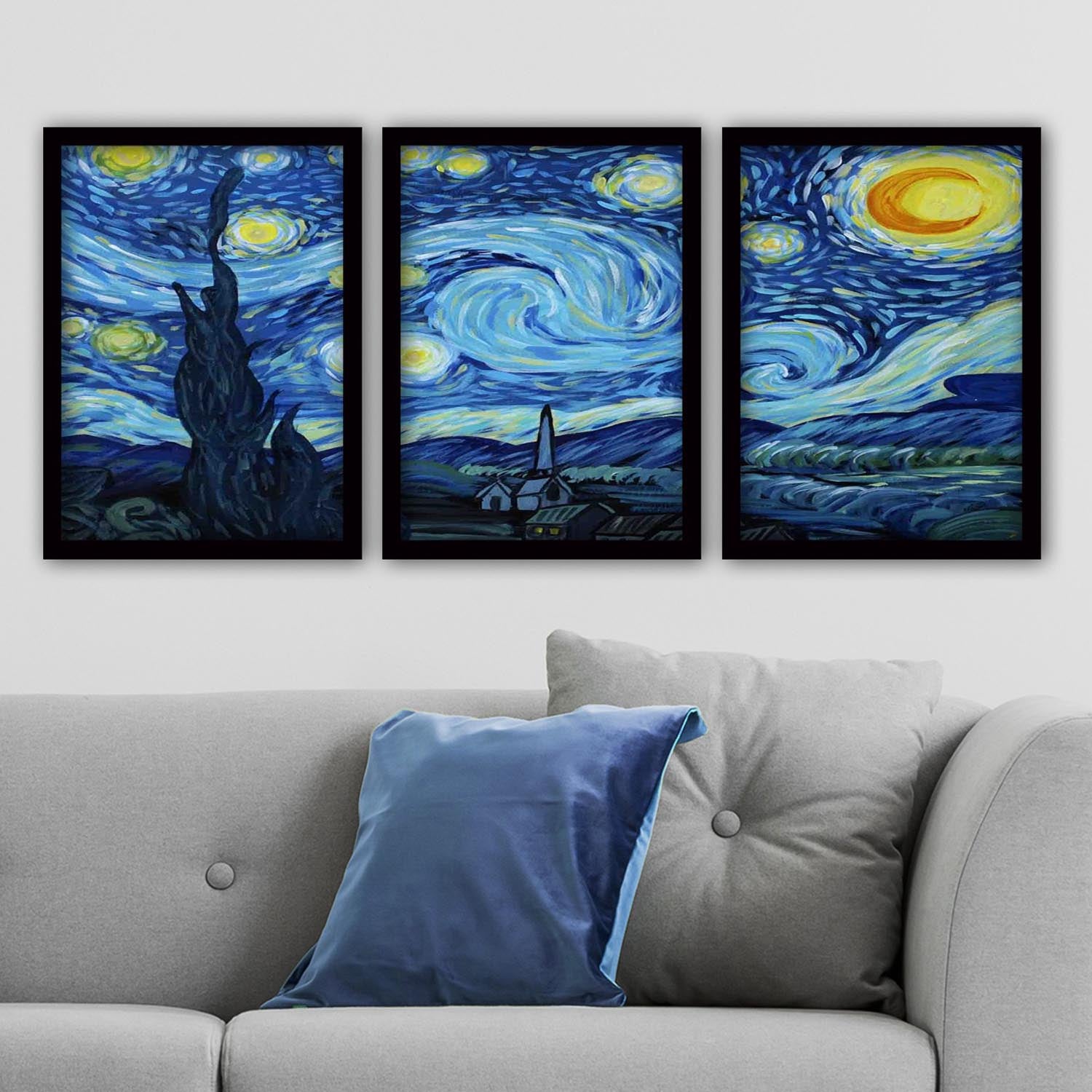 Entdecken Sie die faszinierende Schönheit von Van Gogh mit unserem 3-teiligen, gerahmten Kunstwerk. Perfekt für stilvolles Wohnen!