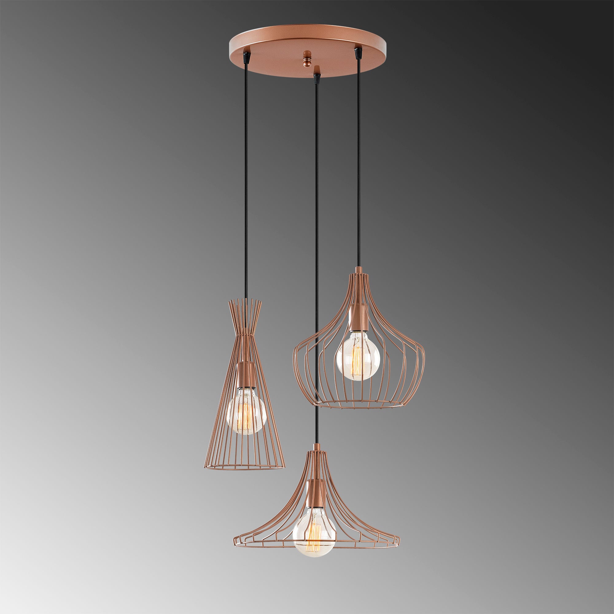 Elegante Mezopotamya Pendellampe in Kupfer von Opviq, ideal für stilvolle Akzente in Ihrem Wohnraum.
