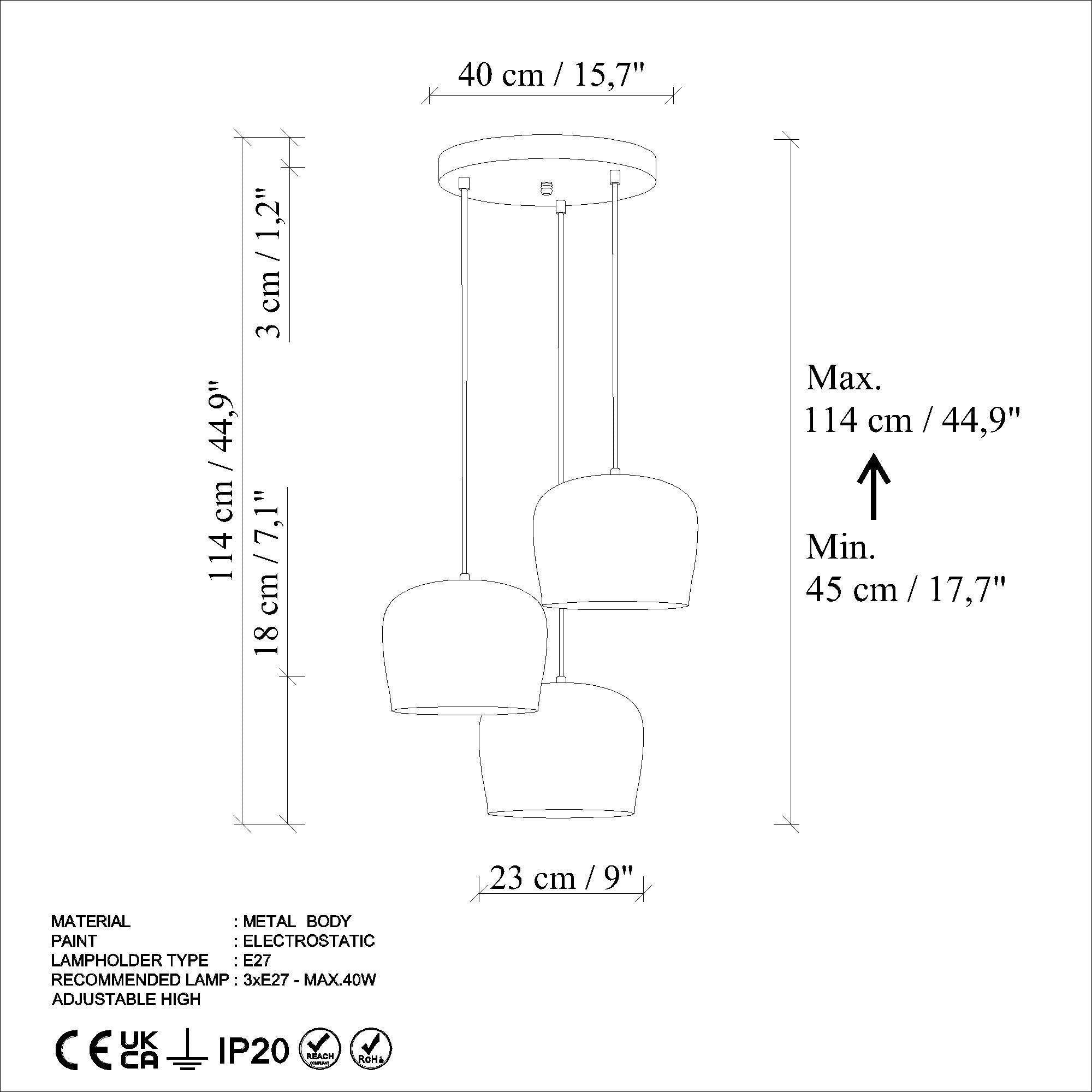 Moderne Berceste Pendellampe in Schwarz von Opviq, ideal für stilvolle Beleuchtung in Wohnräumen und Essbereichen.