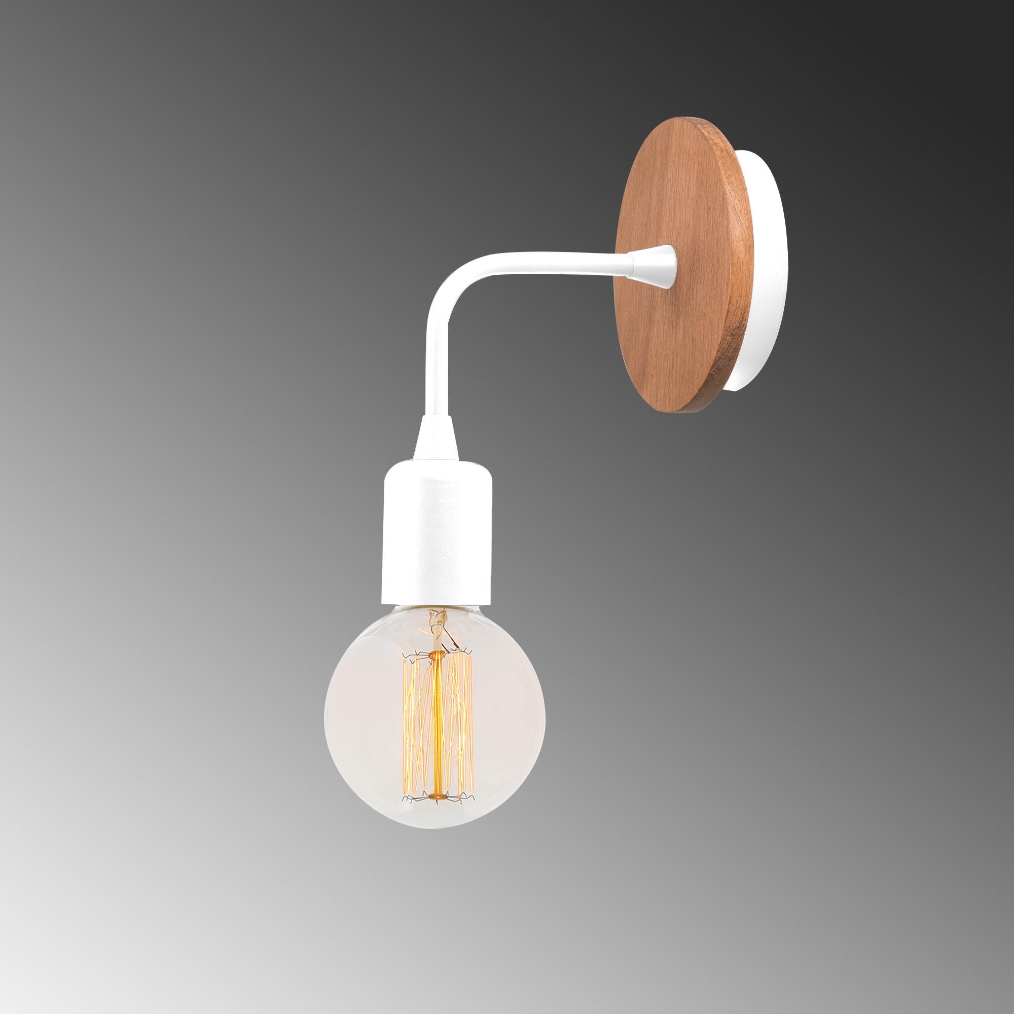 Elegante Wandleuchte Dartini von Opviq in Weiß. Modernes Design aus Metall und Holz, ideal für stimmungsvolle Beleuchtung in jedem Raum.