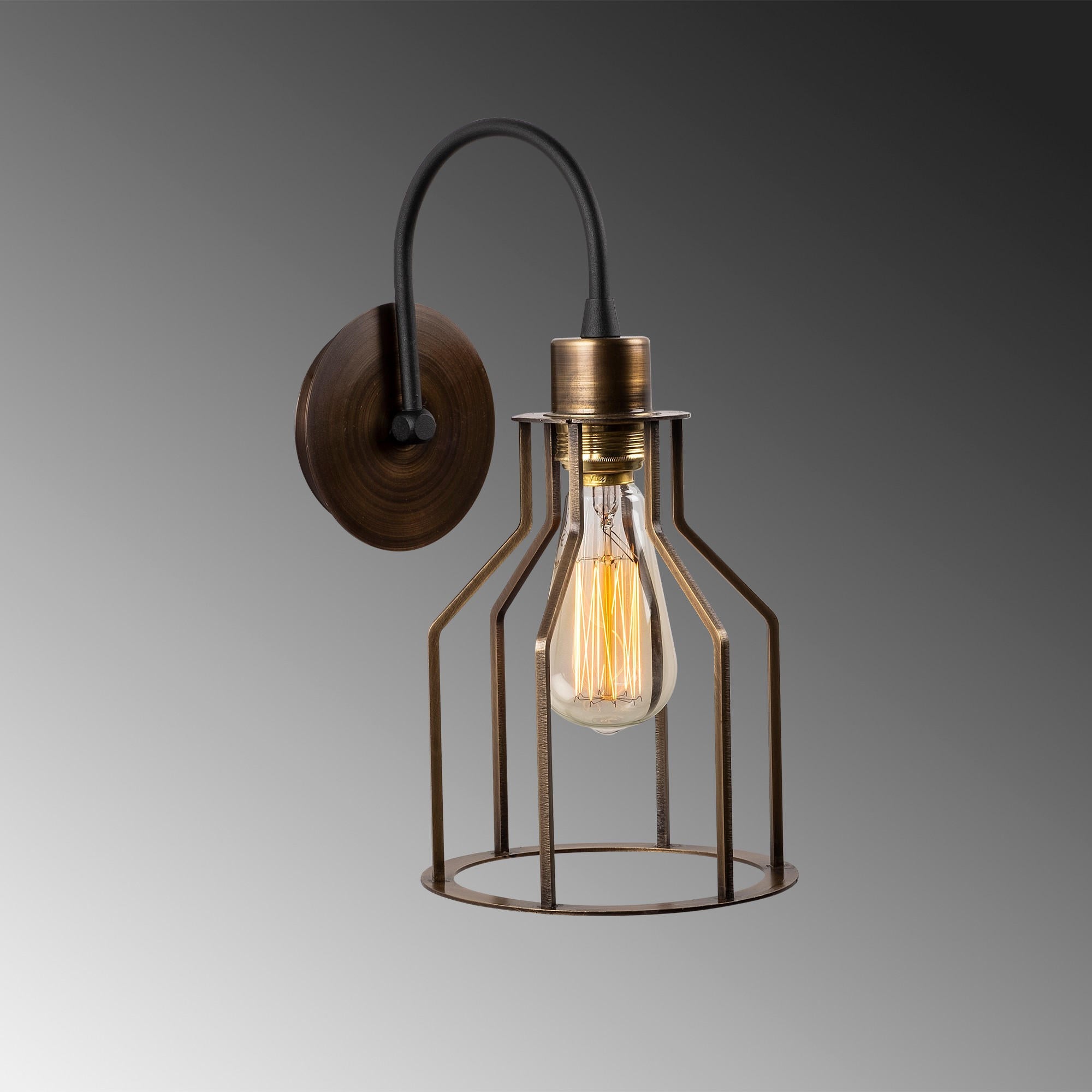 Elegante Fellini Wandleuchte in Schwarz Vintage von Opviq, ideal für eine gemütliche und stilvolle Raumgestaltung.