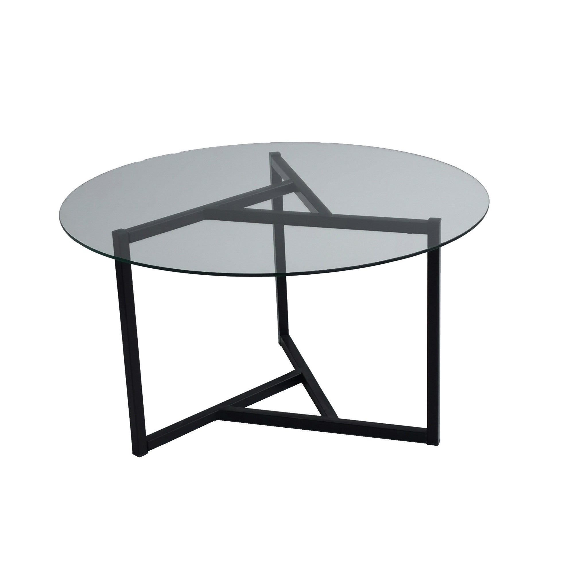 Entdecken Sie den Trio Sofatisch von Hanah Home – ein eleganter Couchtisch aus 6 mm gehärtetem Glas und robustem Metall, der modernen Stil in Ihr Zuhause bringt.