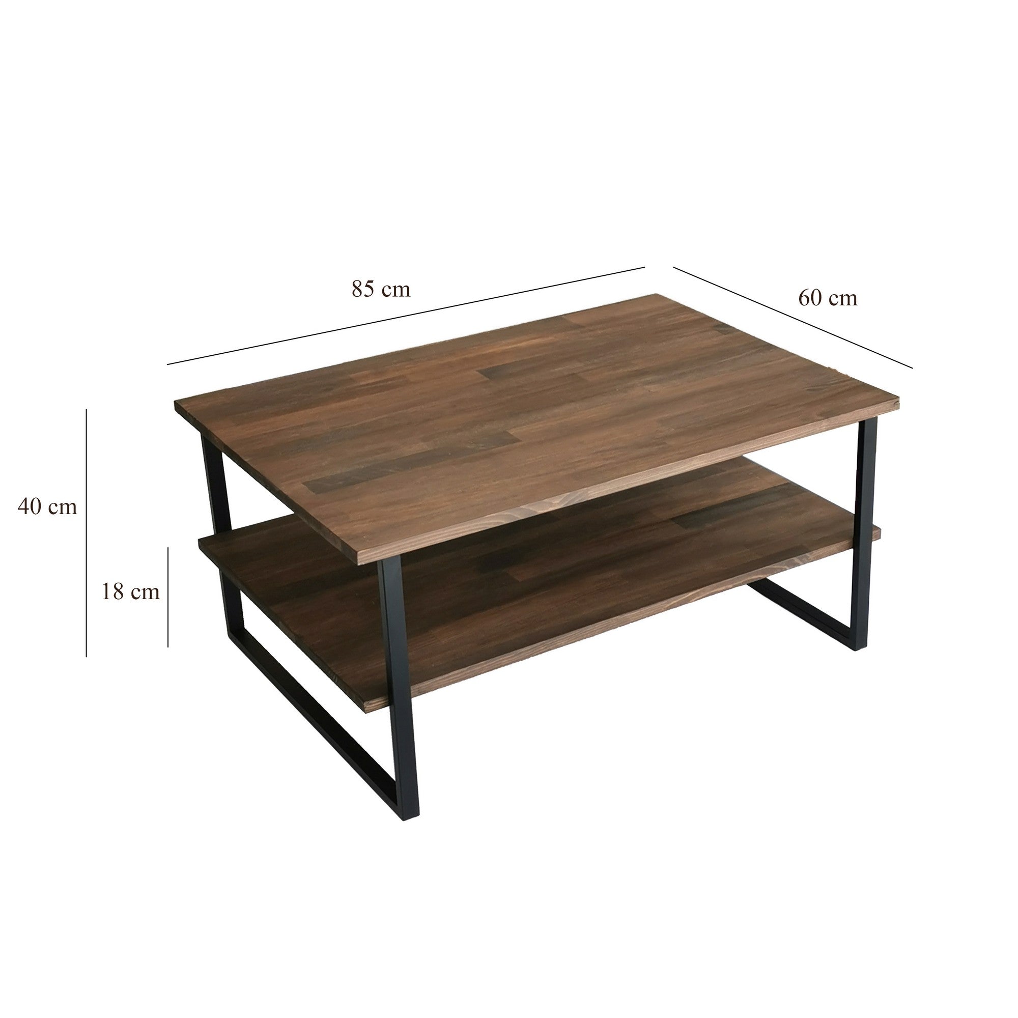 Der Neta Sofatisch in Walnuss von Hanah Home besticht durch sein modernes Design und hochwertige Verarbeitung, ideal für jedes Wohnzimmer.