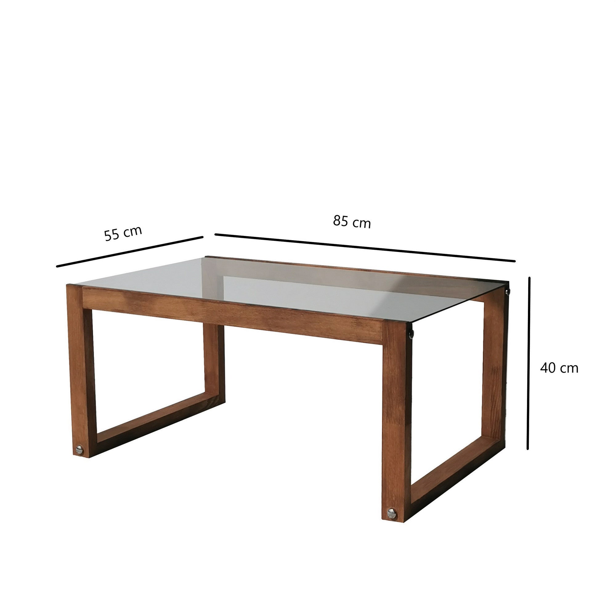 Eleganter Couchtisch "Via - Wooden" von Hanah Home aus hochwertigem Kiefernholz, ideal für ein modernes Wohnzimmer-Design.