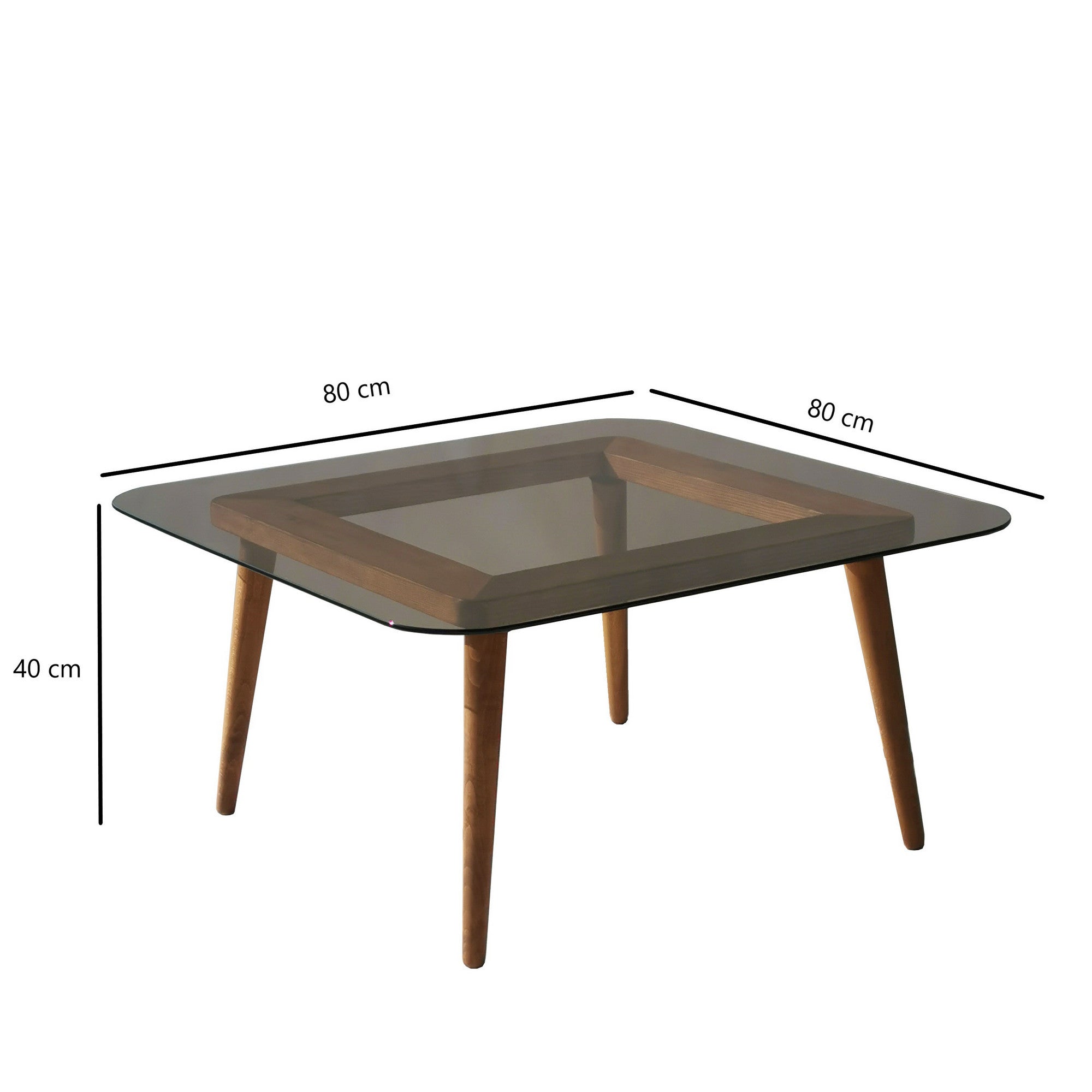 Eleganter Smart Sofatisch in Bronze von Hanah Home, aus Kiefernholz und Glas, ideal für stilvolle Wohnzimmergestaltung.