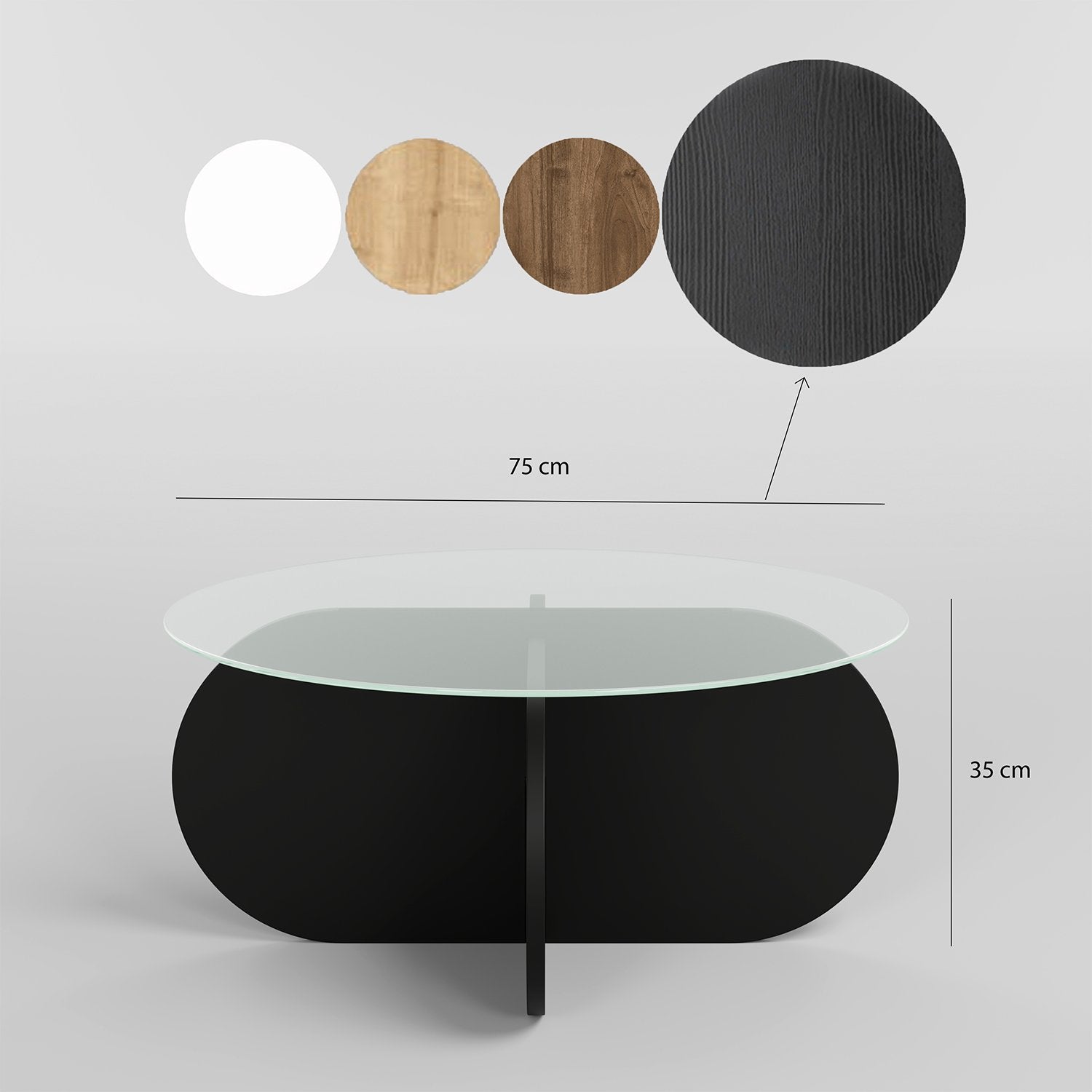 Moderner schwarzer Bubble Sofatisch von Hanah Home, ideal für stilvolle Wohnräume und entspannte Momente mit Freunden.