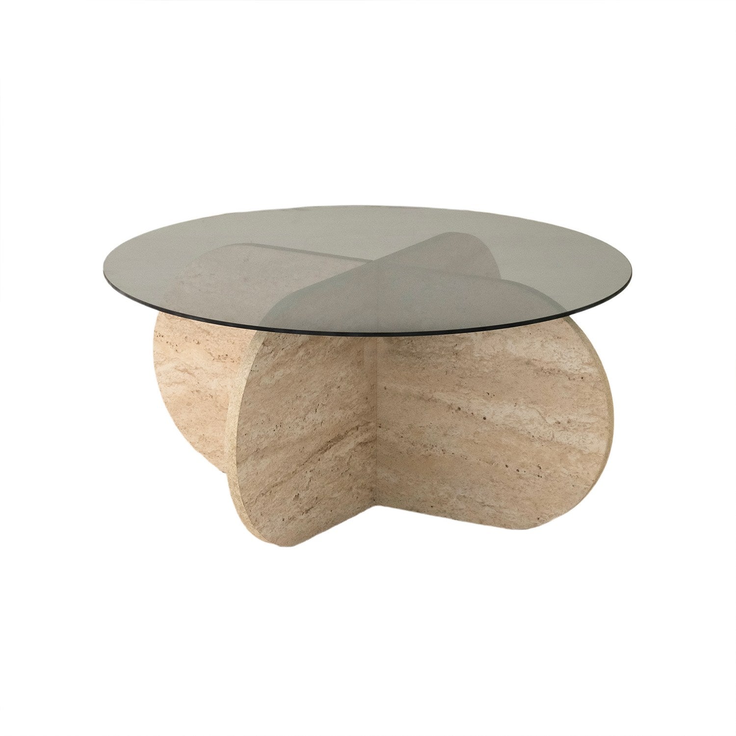 Eleganter Bubble Sofatisch aus Travertin Fume von Hanah Home – perfektes Design für stilvolle Wohnräume.