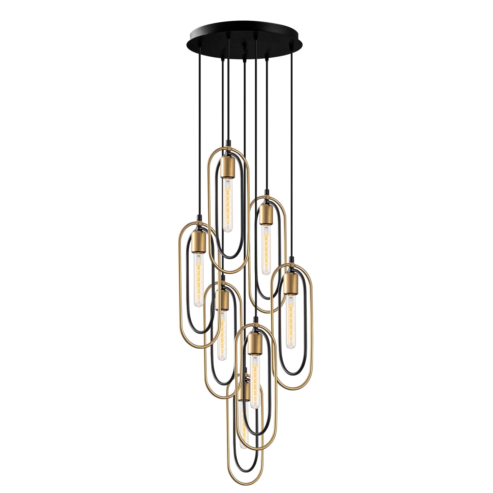 Erleben Sie die Cerco Pendelleuchte von Opviq in Schwarz Gold – ein stilvolles Highlight, das jeden Raum mit Eleganz und modernem Flair bereichert.