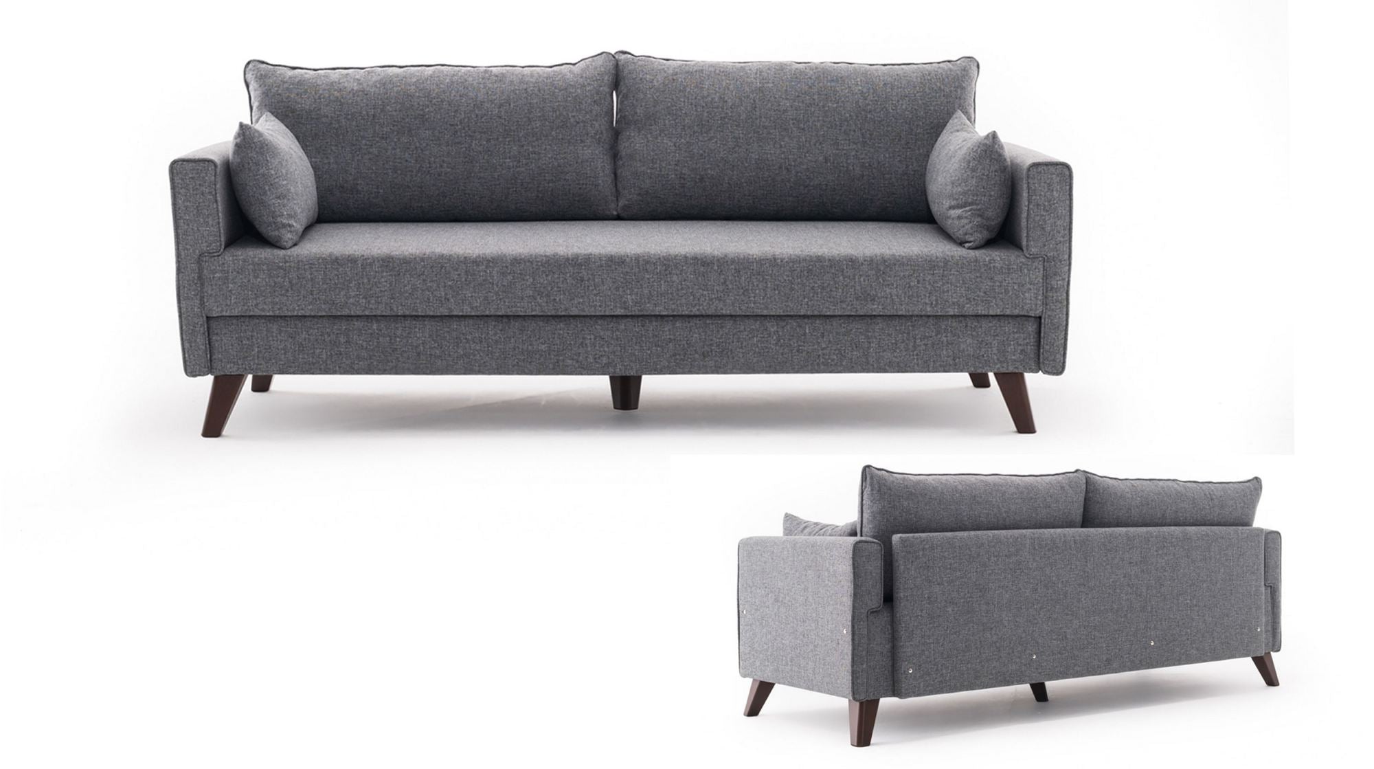 Entdecken Sie das stilvolle Bella Bettsofa in Grau von Atelier Del Sofa – ein elegantes 3-Sitzer Sofa, ideal für jeden Wohnraum.
