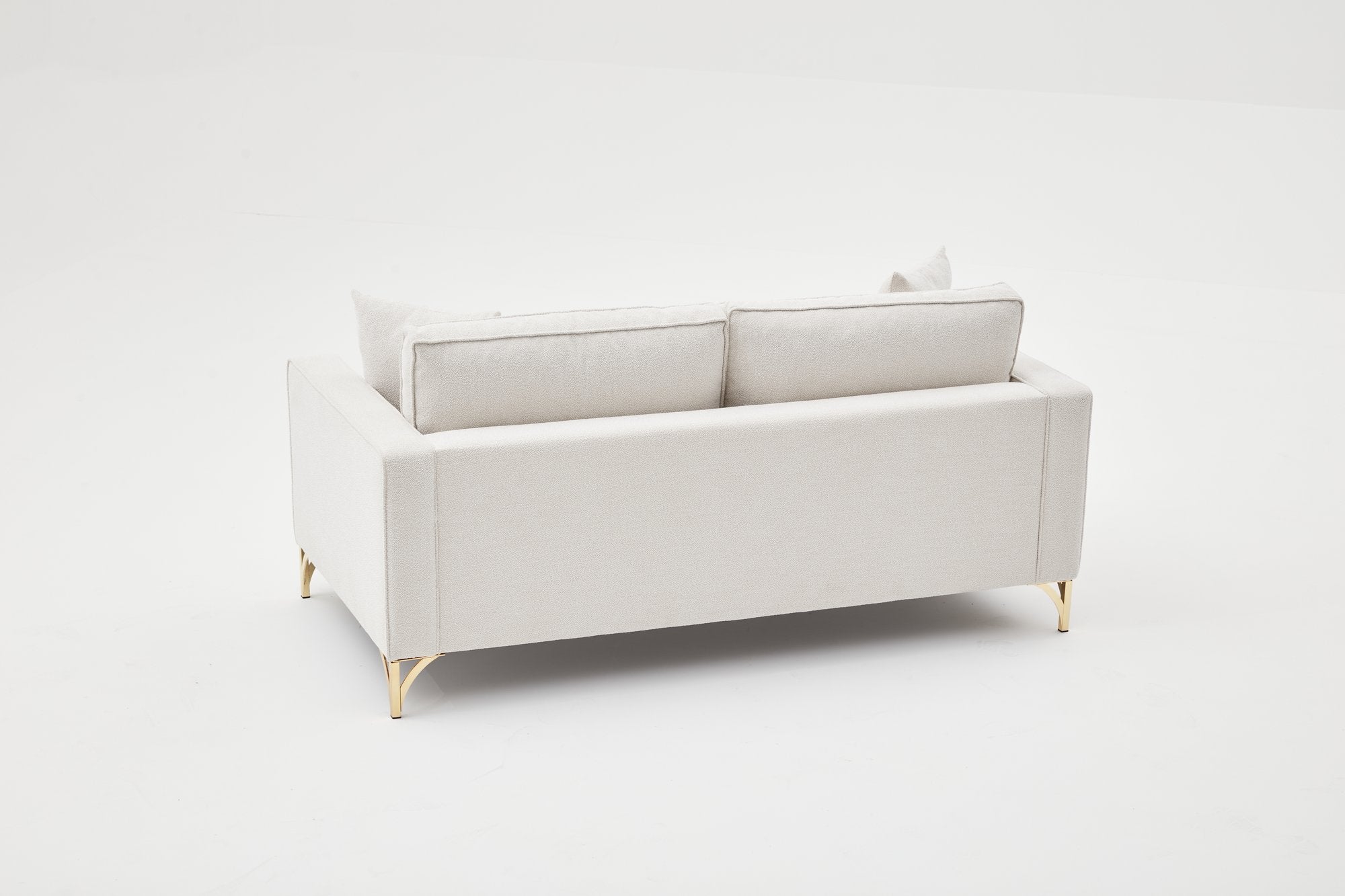 Elegantes 2er Sofa "Berlin" in Creme und Gold von Atelier Del Sofa, ideal für stilvolle Wohnräume und gemütliche Abende.