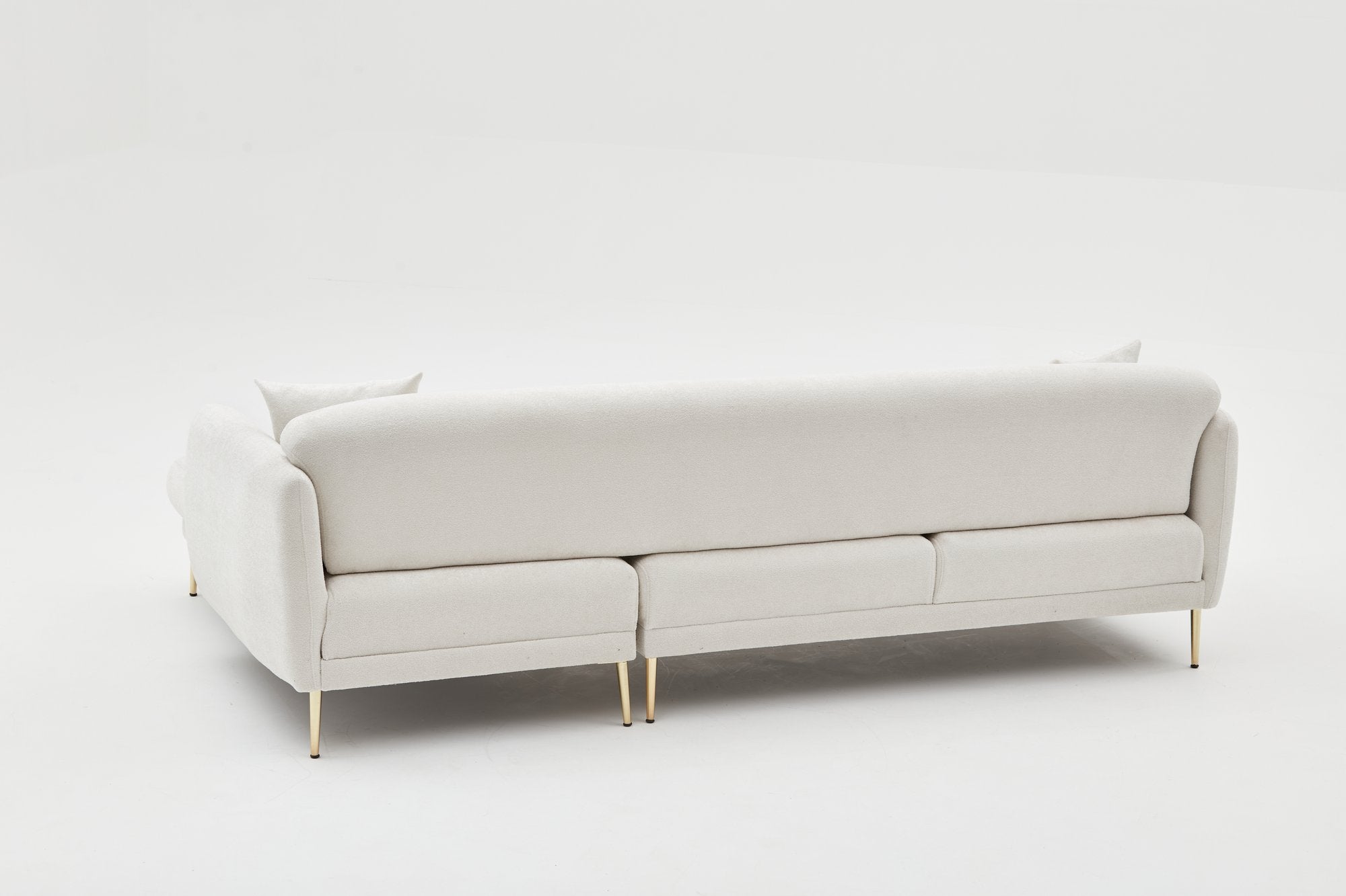 Elegantes Bettsofa Simena in sanften Creme- und Goldtönen, ideal für stilvolle Einrichtung und gemütliche Abende.