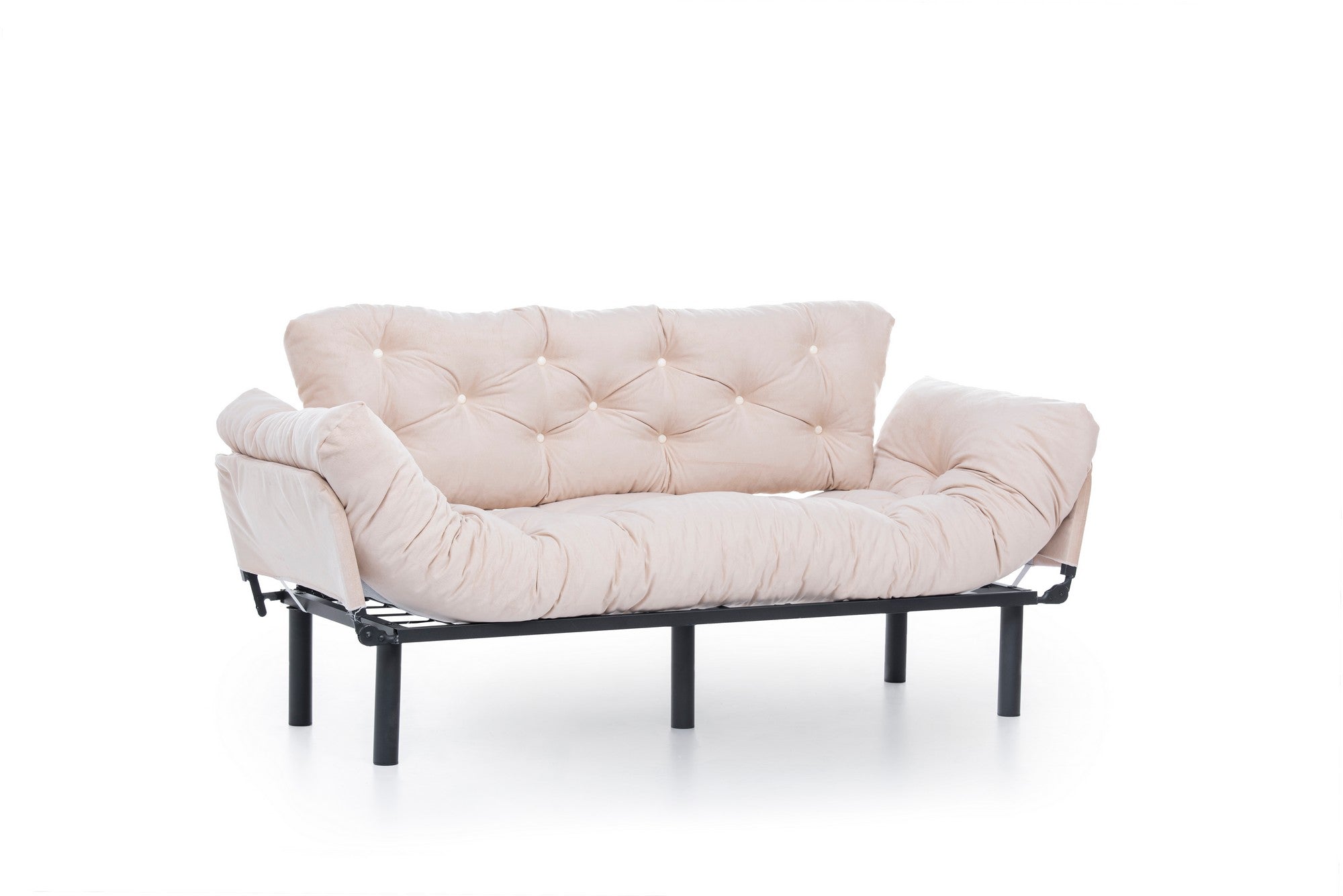 Elegantes Nitta Triple Bettsofa in zartem Sahne-Farbton von Atelier Del Sofa – perfektes Möbelstück für stilvolle Entspannung und Schlafkomfort.
