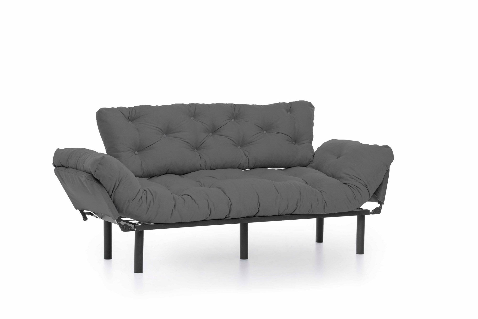 Erleben Sie das Nitta Triple Bettsofa in Grau – stilvoll, platzsparend und wandelbar für entspannte Nächte und gemütliche Tage!