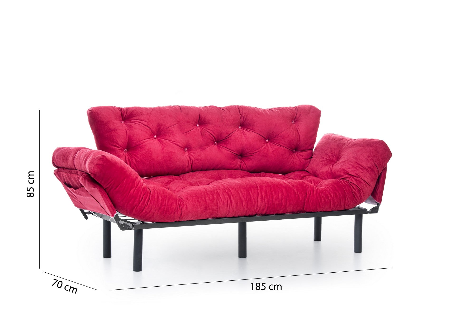 Stylisches Nitta Triple Bettsofa in Maroon von Atelier Del Sofa – ideal für gemütliche Abende und stilvolle Einrichtung.