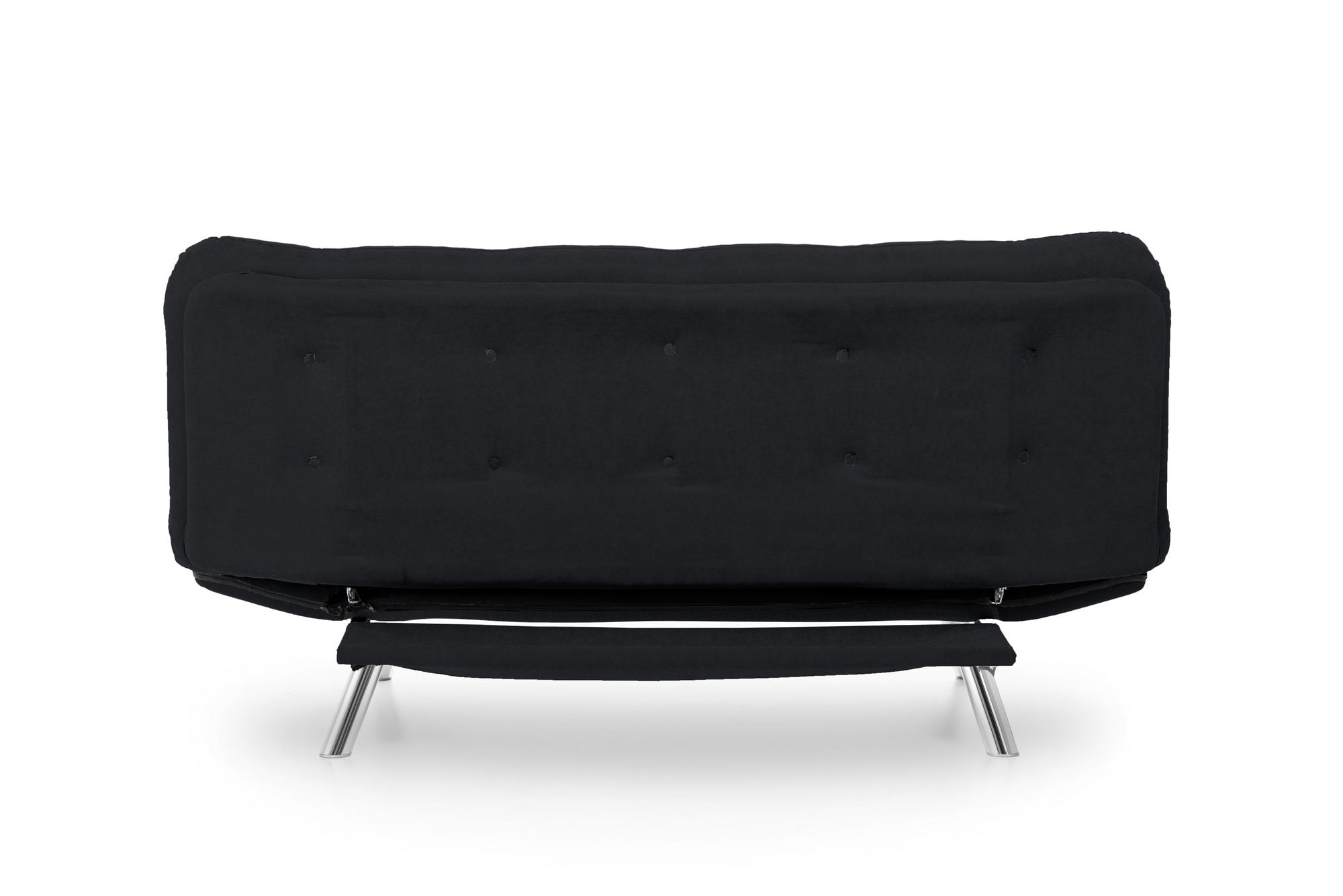 Elegantes Misa Sofabed in Schwarz, vielseitig einsetzbar als komfortables Sofa oder Bett für Gäste und entspannte Abende.