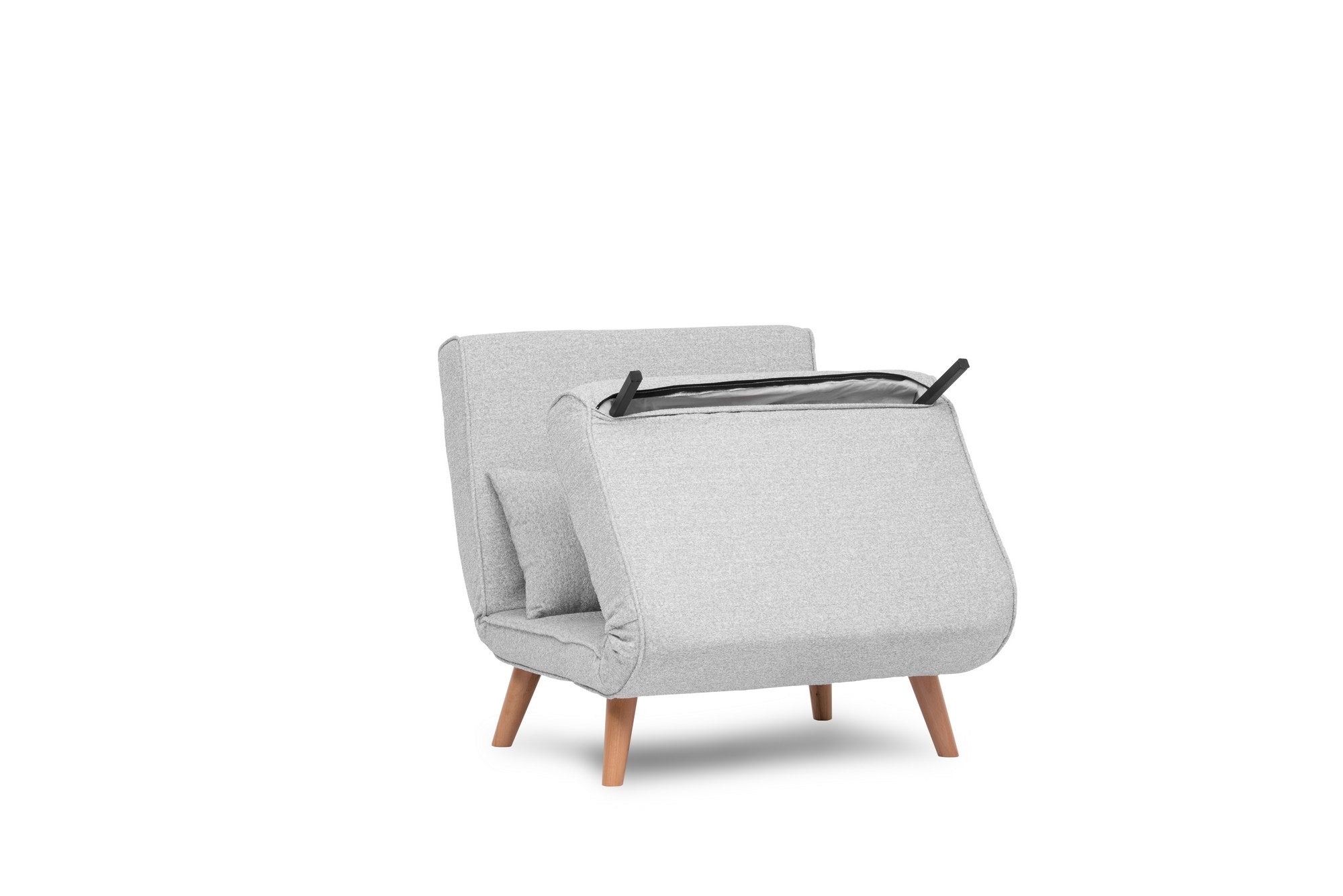 Stylisches graues Folde Single Bettsofa von Atelier Del Sofa – ideal für kleine Räume und als komfortable Schlafgelegenheit.