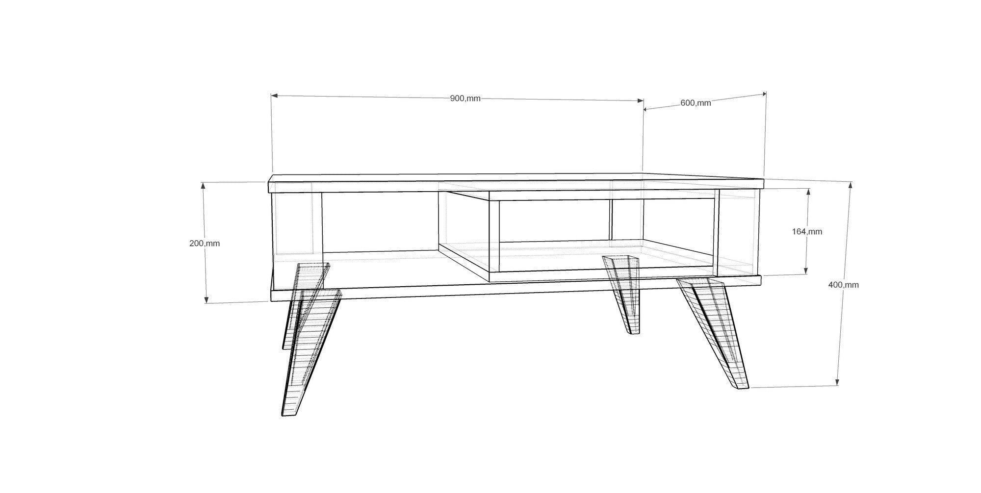 Moderner Ionis Couchtisch in Eiche Weiß von Hanah Home. Ideal für stilvolle Wohnräume, kombiniert Funktionalität mit zeitgemäßem Design.