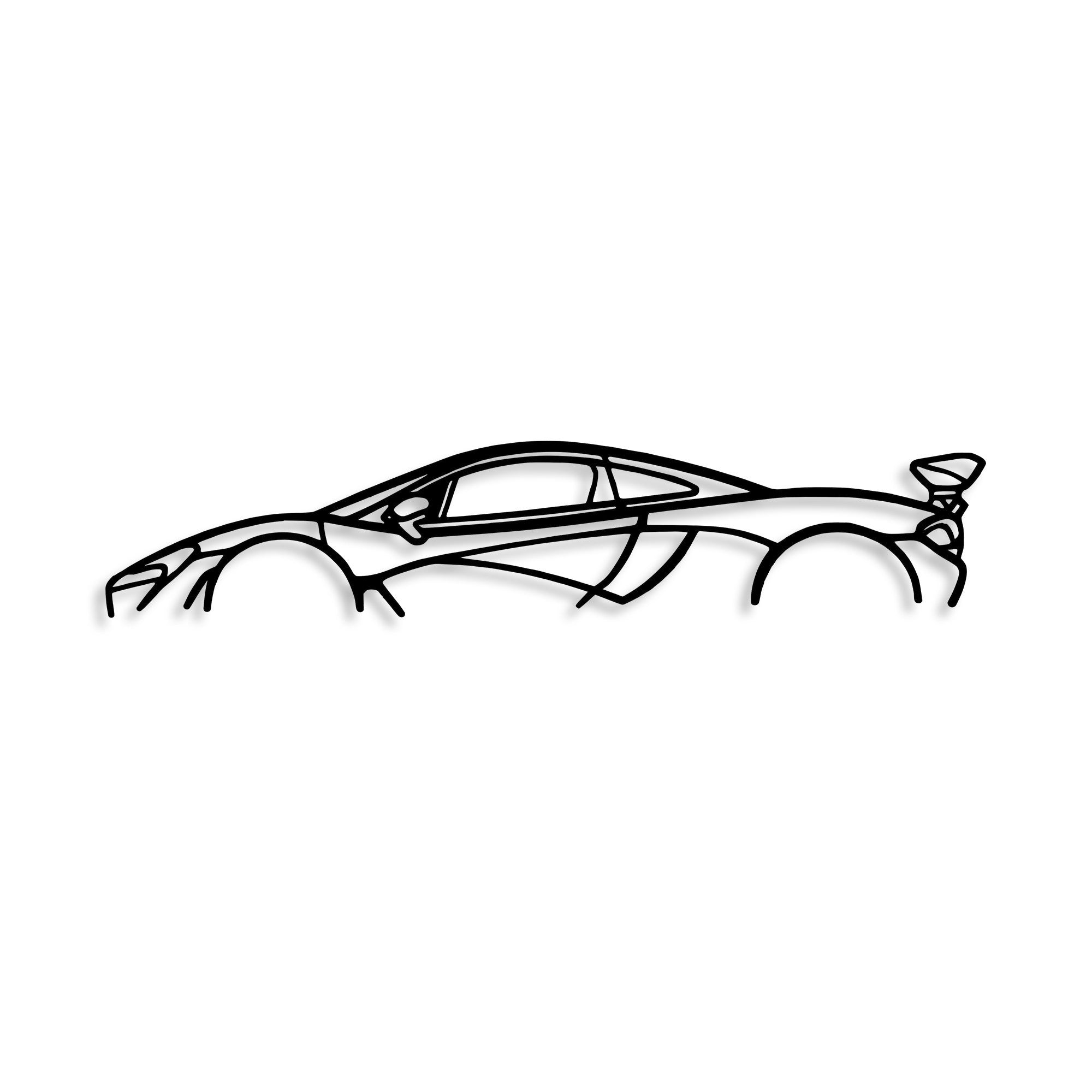 Entdecken Sie die Mclaren P1 Silhouette von Wallity – stilvolle Wanddeko aus robustem Metall, die Eleganz und Raffinesse in jeden Raum bringt.