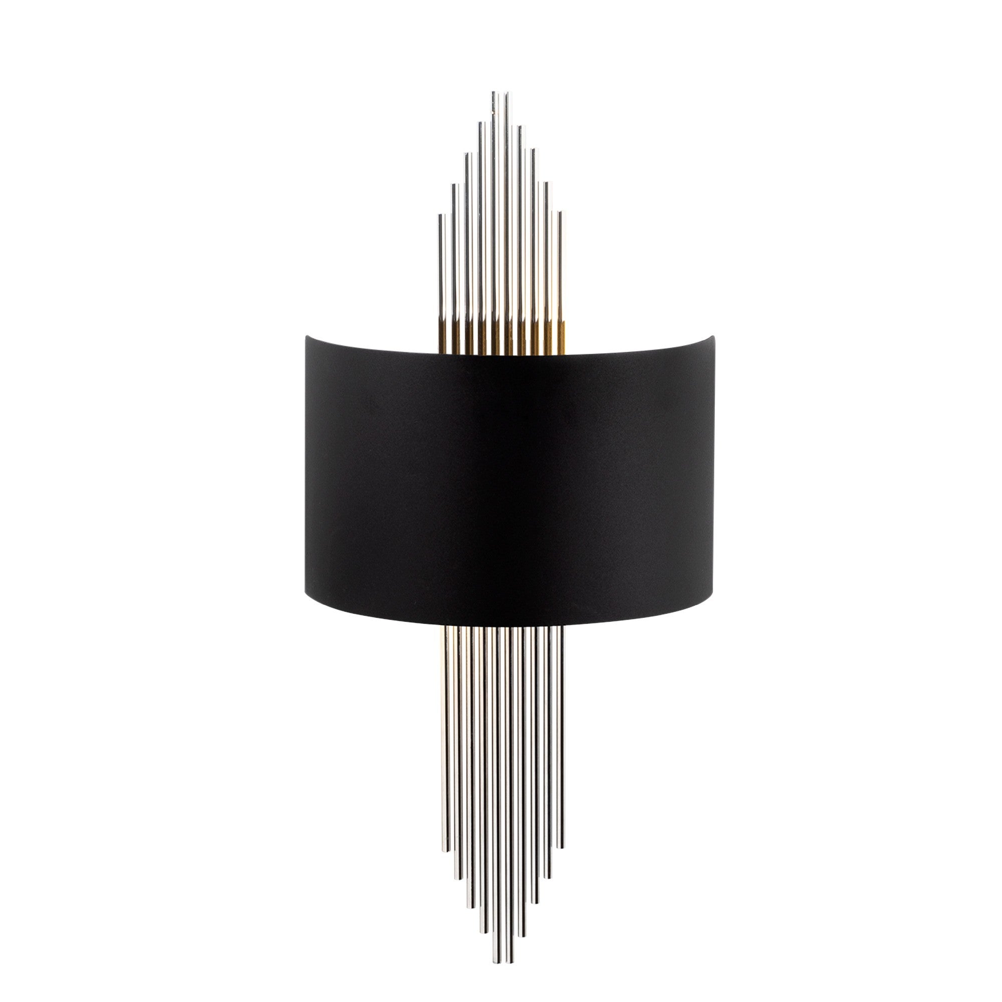 Moderne Wandleuchte 618 von Opviq in edlem Schwarz und Silber. Verleihen Sie Ihrem Raum mit dieser stilvollen Lampe einen Hauch von Eleganz.