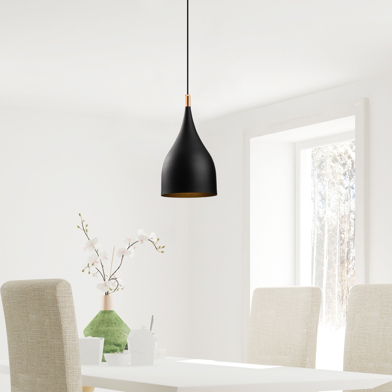 Entdecken Sie die elegante Sağlam Pendelleuchte in Schwarz Gold von Opviq. Perfekt für stilvolle Akzente in jedem Raum!