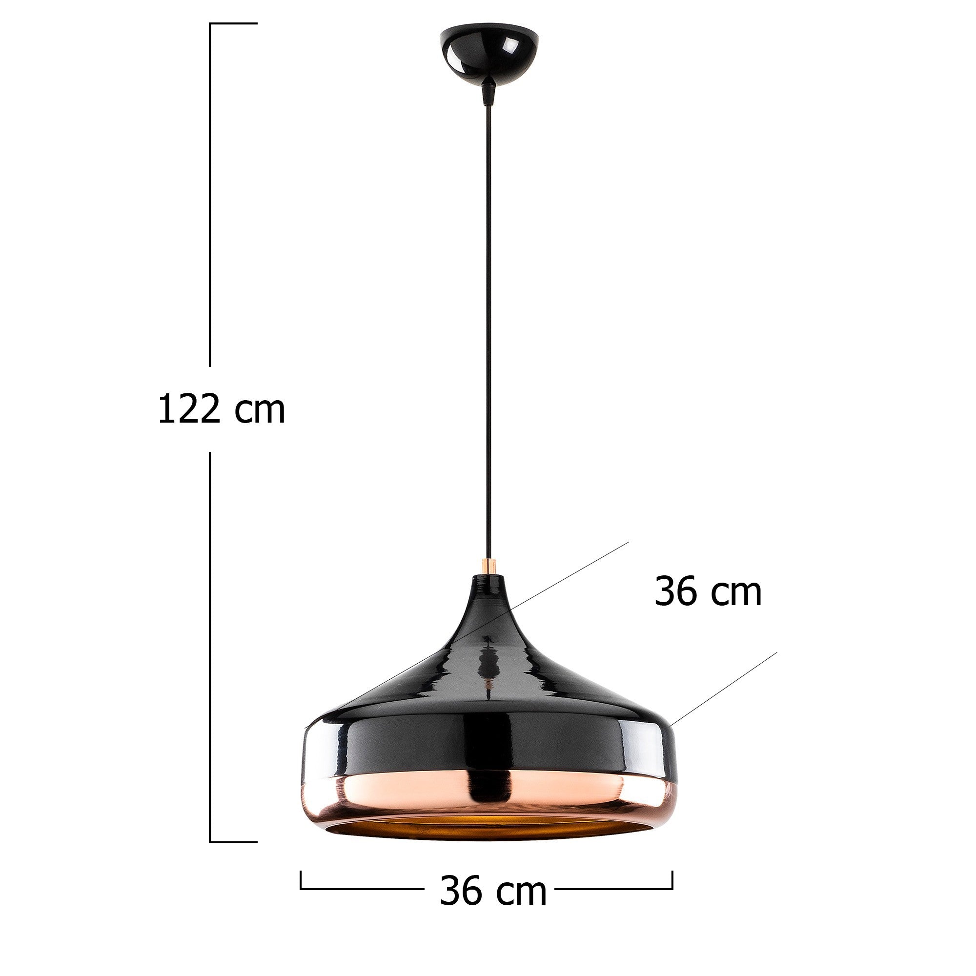 Erleben Sie die Yıldo Pendelleuchte von Opviq in Schwarz und Kupfer – ein modernes Design, das jeden Raum mit Glamour und Stil bereichert.