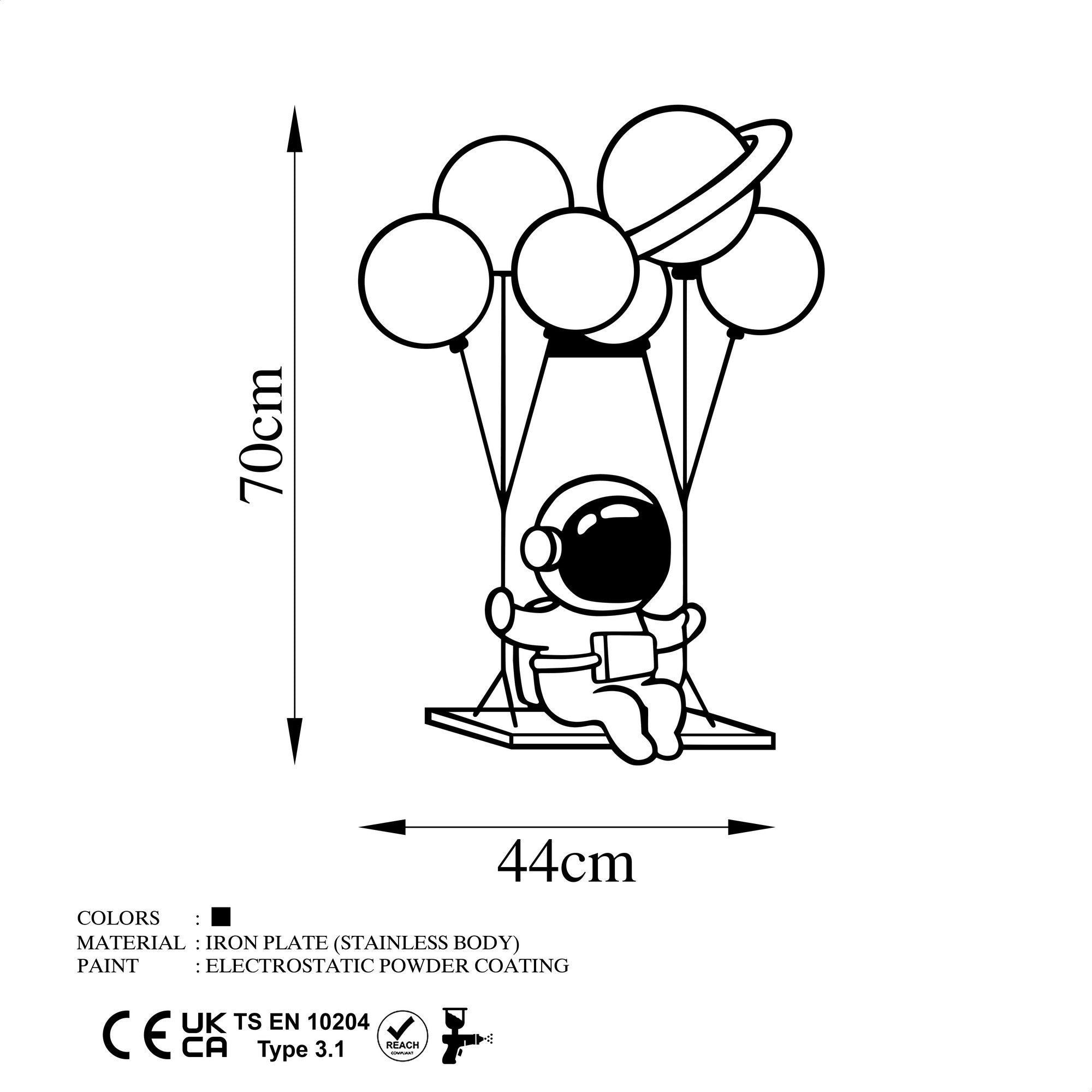 Verleihen Sie Ihrem Raum mit der Astronaut 1 Wanddeko von Wallity einen stilvollen Touch! Dieses schwarze Metall-Accessoire ist ein echter Hingucker.