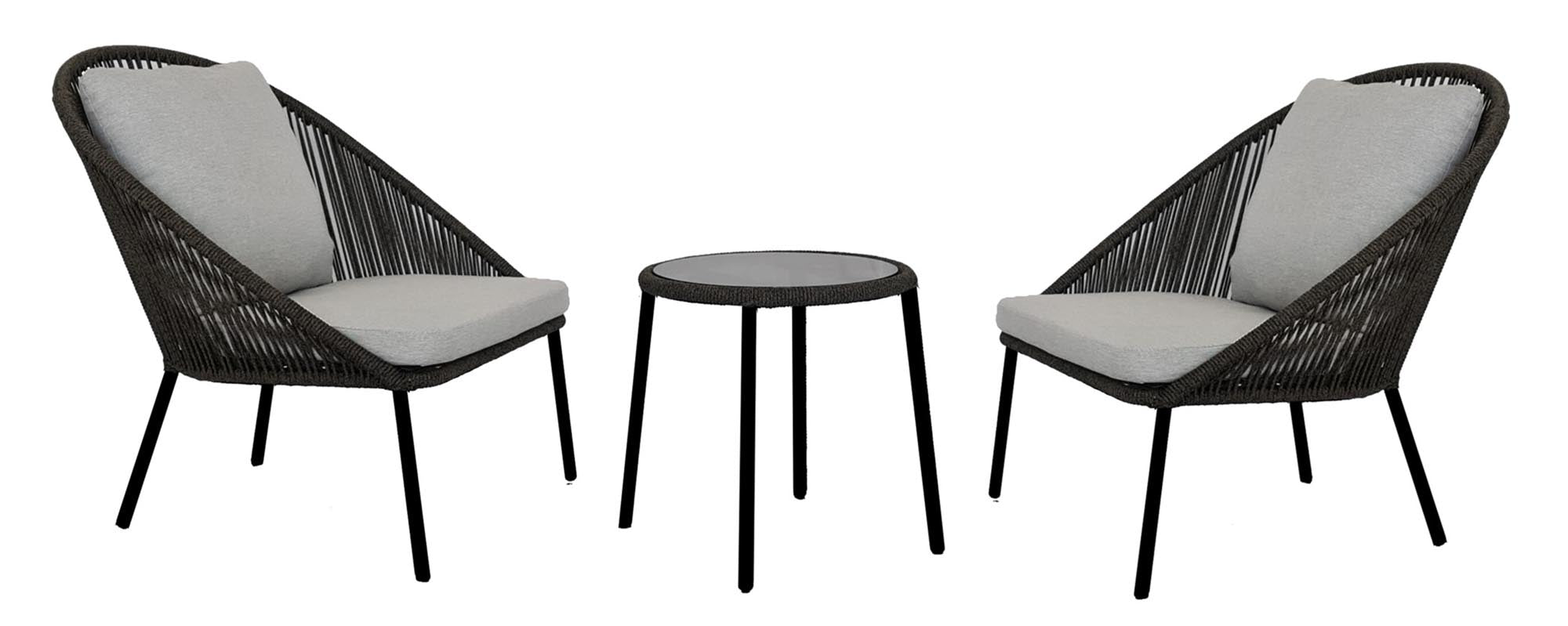 Lola Garnitur mit 2 Sessel und Beistelltisch Samira in präsentiert im Onlineshop von KAQTU Design AG. Beistelltisch Outdoor ist von Be Garden